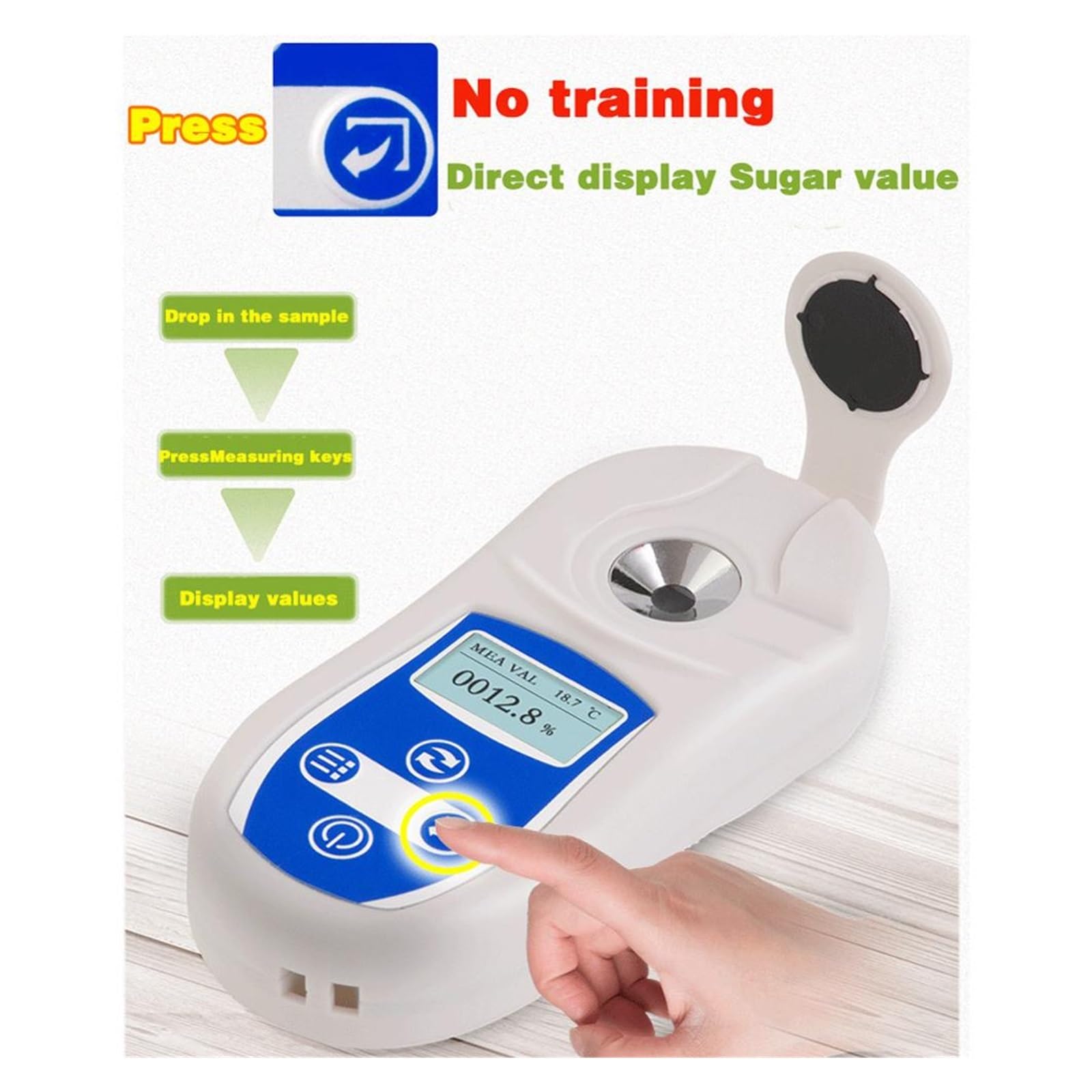 Refractómetro Digital 0-53% PAL-102 Tester Concentración de Vino for jugos, Bebidas, enlatados, Industria de investigación