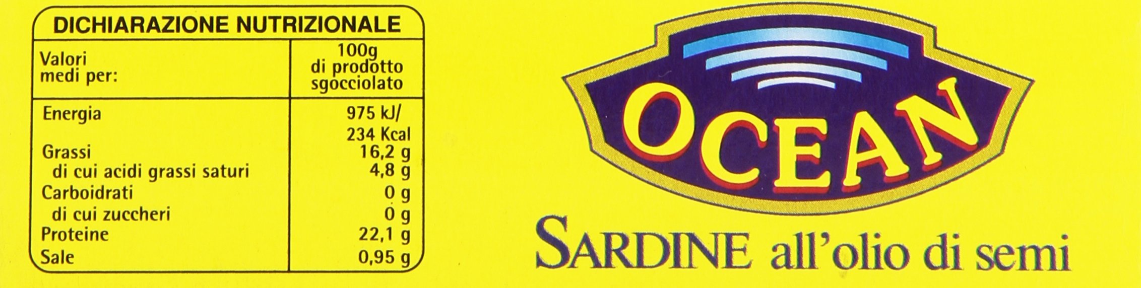Ocean - Sardine, All'Olio Di Semi - 10 pezzi da 120 g [1200 g]