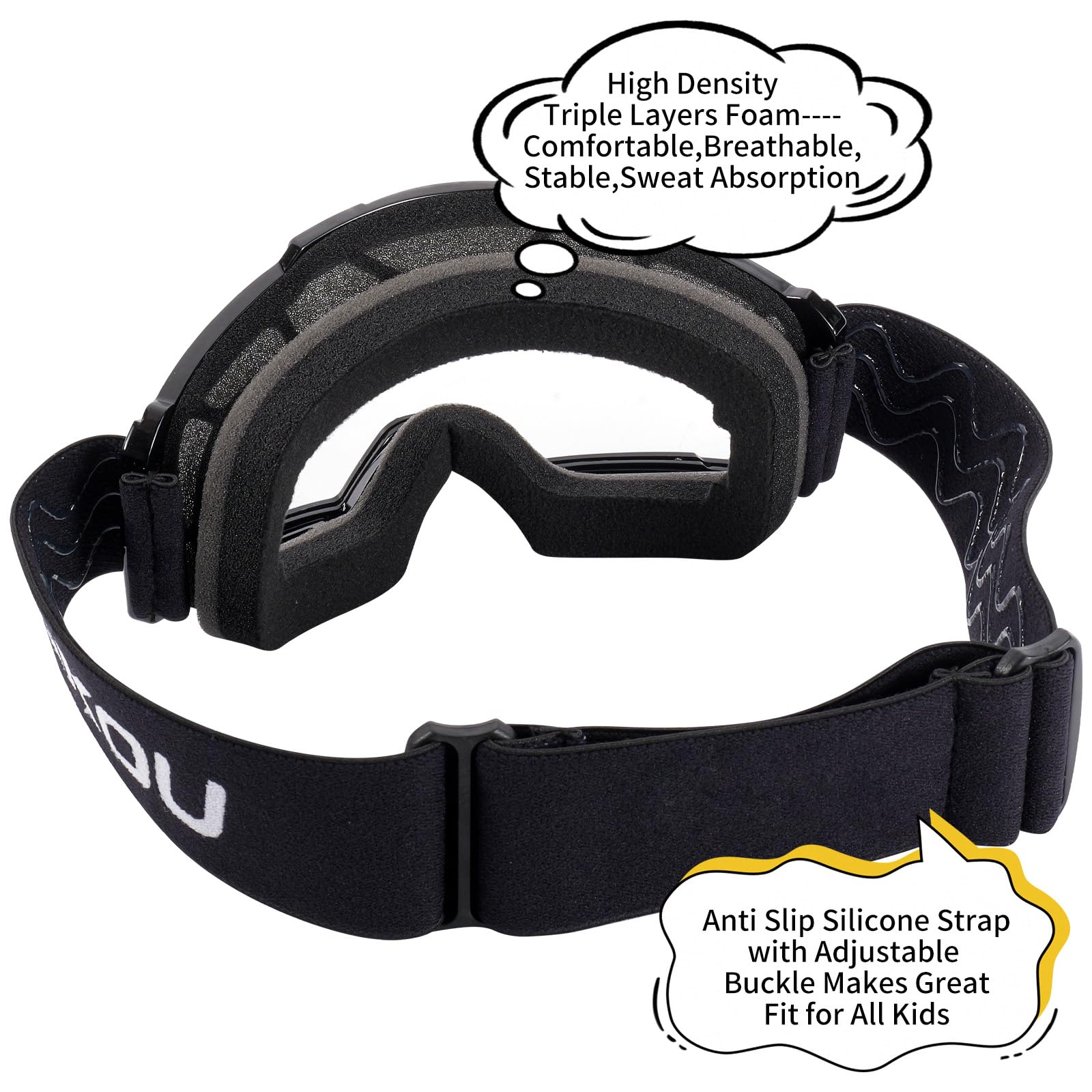 SAKOU Kinder Motorrad Motocross Cross Brille–Beschlagfrei, Stoßfest und mit 100% UV400-Schutz für Jungen und Mädchen im Alter von 3 bis 12 Jahre, ideal für Offroad, ATV und Dirtbike Einsätze