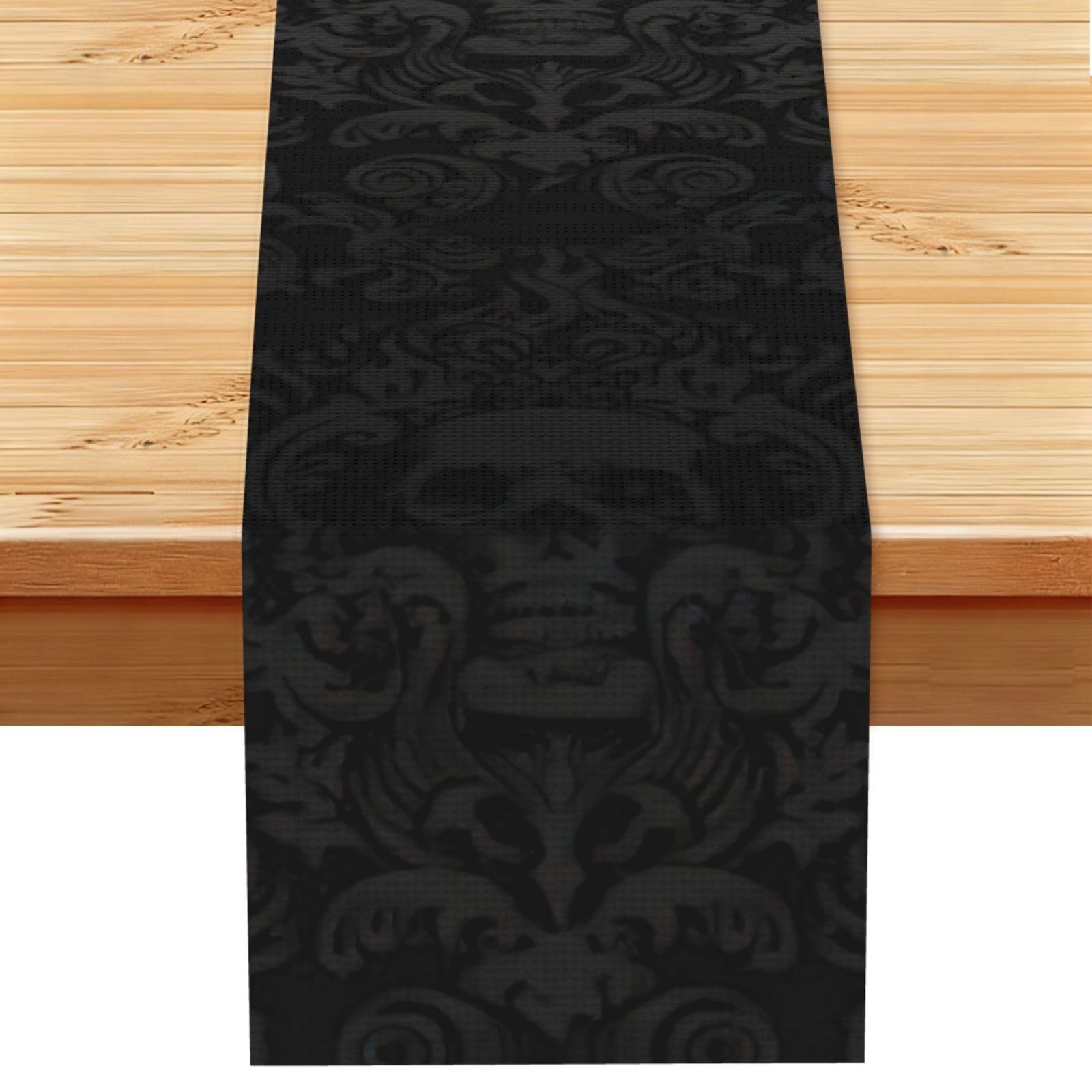 gothic wallpaper skull Print Table Runner for Home Hotel Dining Kitchen Party Indoor Outdoor Decor,13x72 Inch