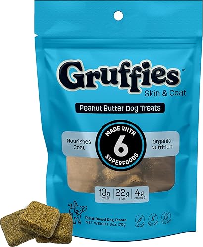 Gruffies Golosinas calmantes de mantequilla de maní para perros, 6.00 oz, ingredientes naturales, fabricadas en los Estados Unidos, golosinas a base