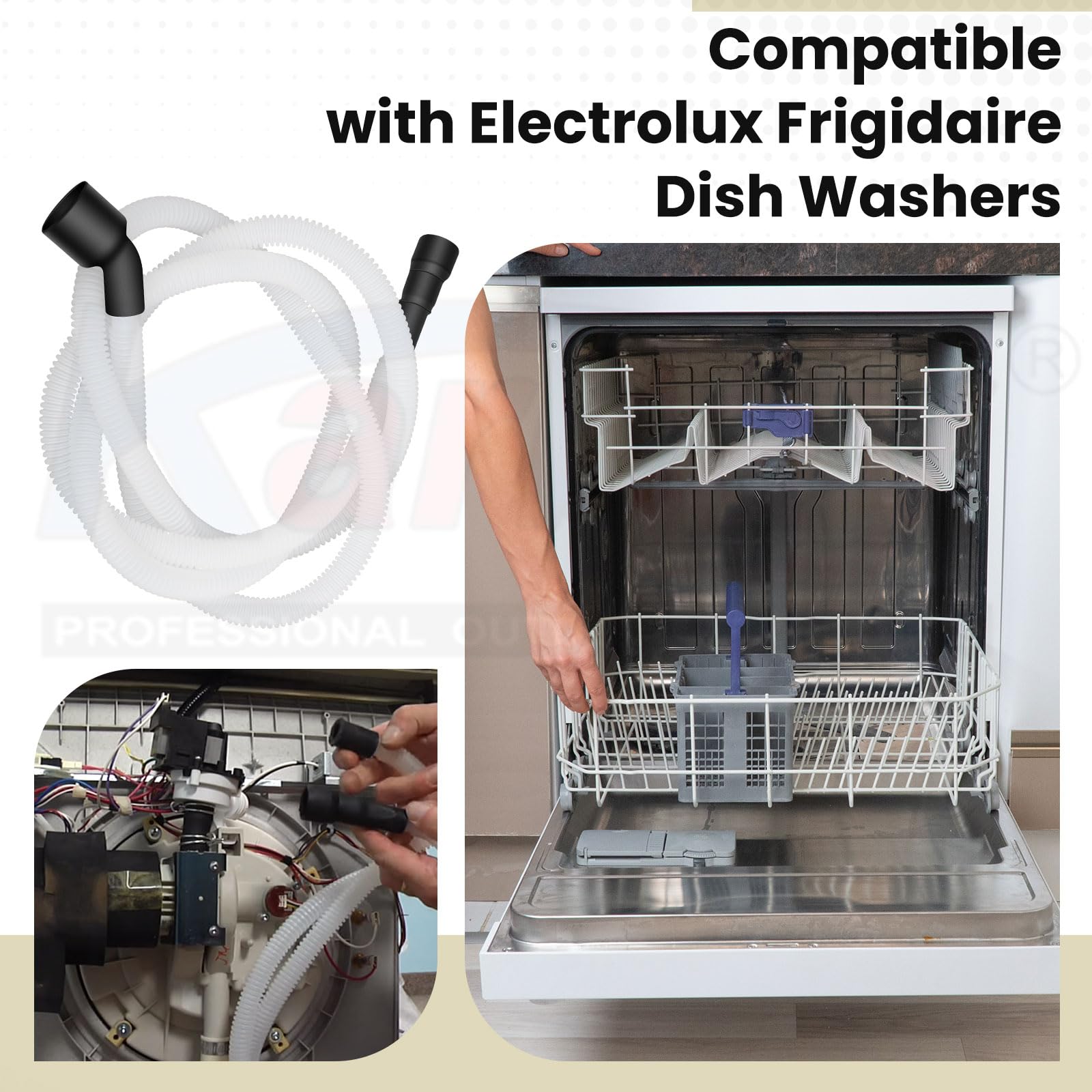 807117001 Manguera de drenaje para lavavajillas compatible con lavavajillas Frigidaire y Electrolux, reemplaza AP5806794 PS9494138