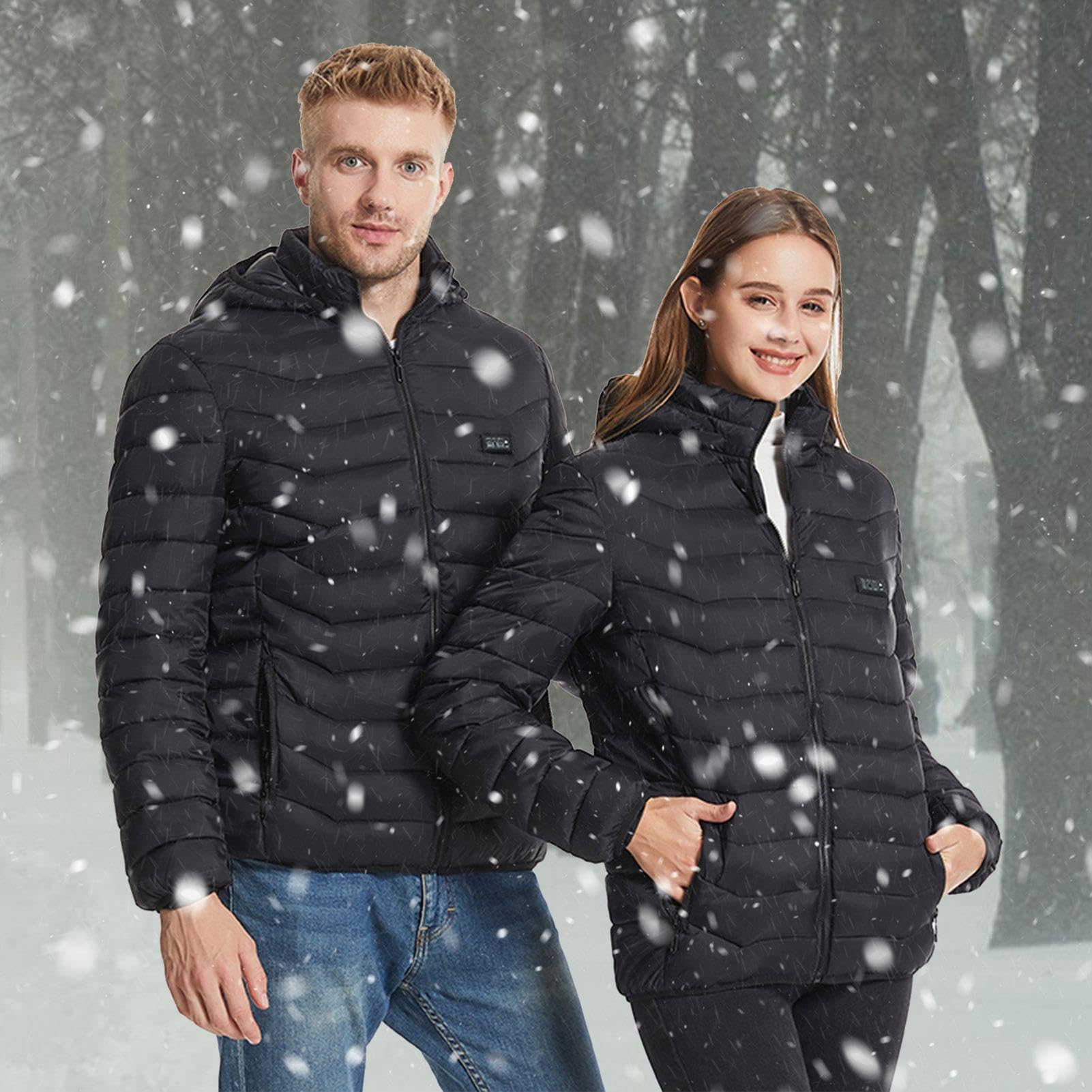 Chaqueta calefactora eléctrica, Chaqueta calefactora | Abrigo térmico de invierno con carga USB, chaquetas cálidas | Chaquetas de esquí para hombre de 3 velocidades de calentamiento rápido para
