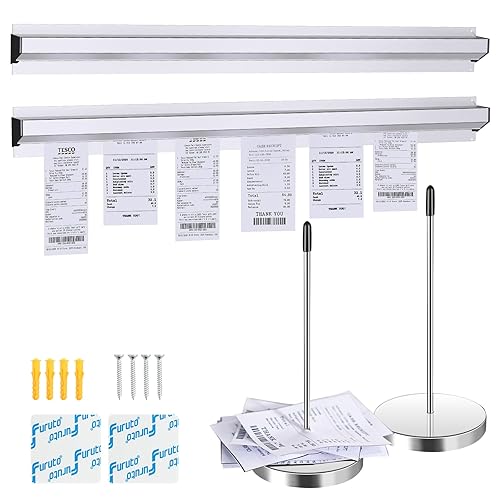 2 Pieces 24-inch Aluminum Sliding Restaurant menu Clip Rails with