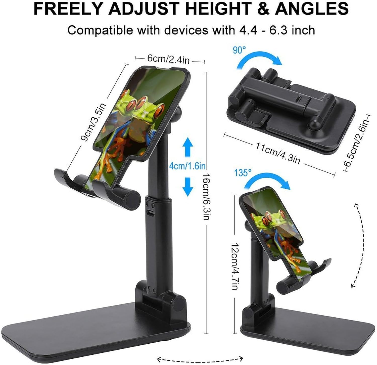 Red Eyed Tree Frog Foldable Phone Stand for Desk Taller Stand image 2