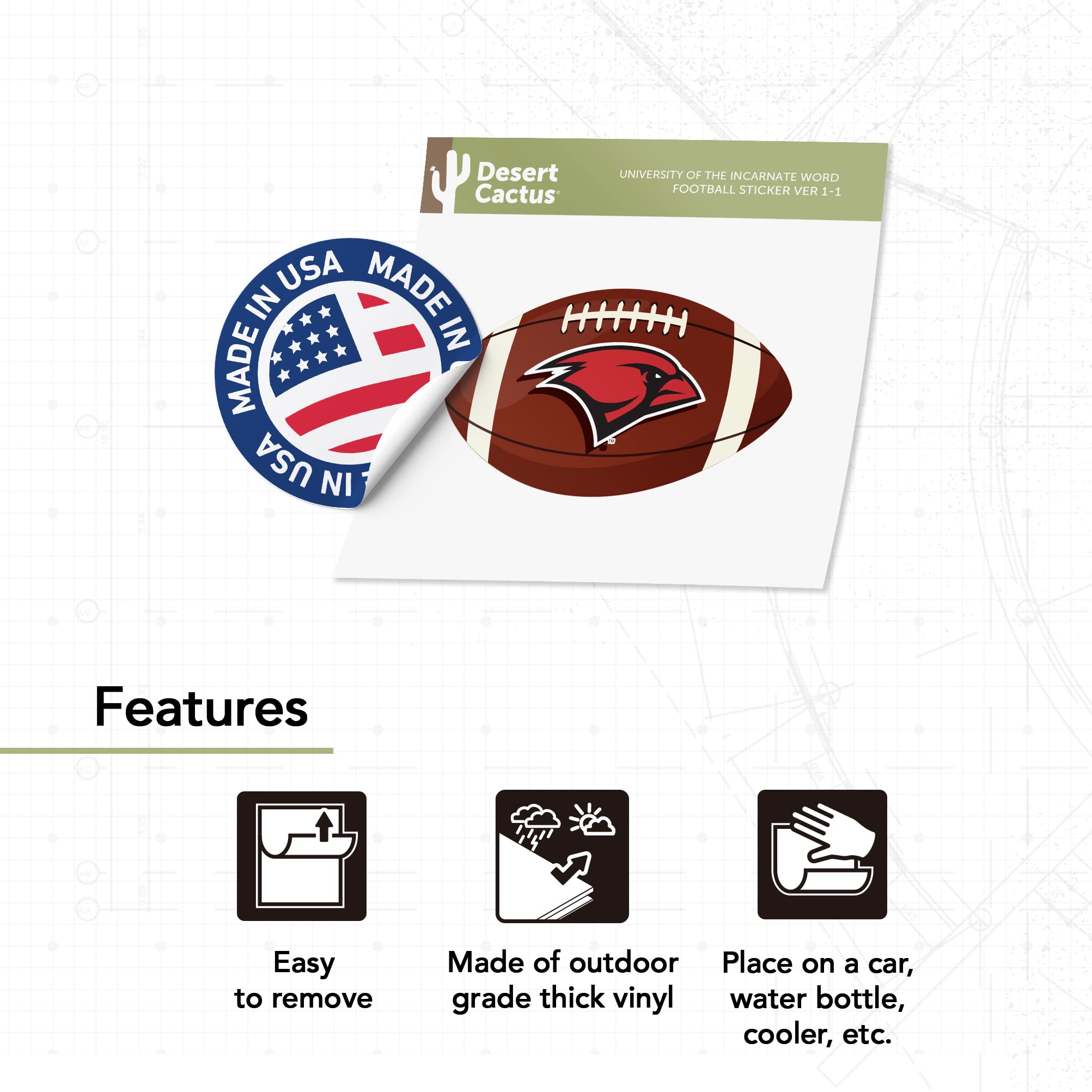 University Of The Incarnate Word NCAA Vinyl Decal – Laptop, Water Bottle & Car Sticker (Officially Licensed)