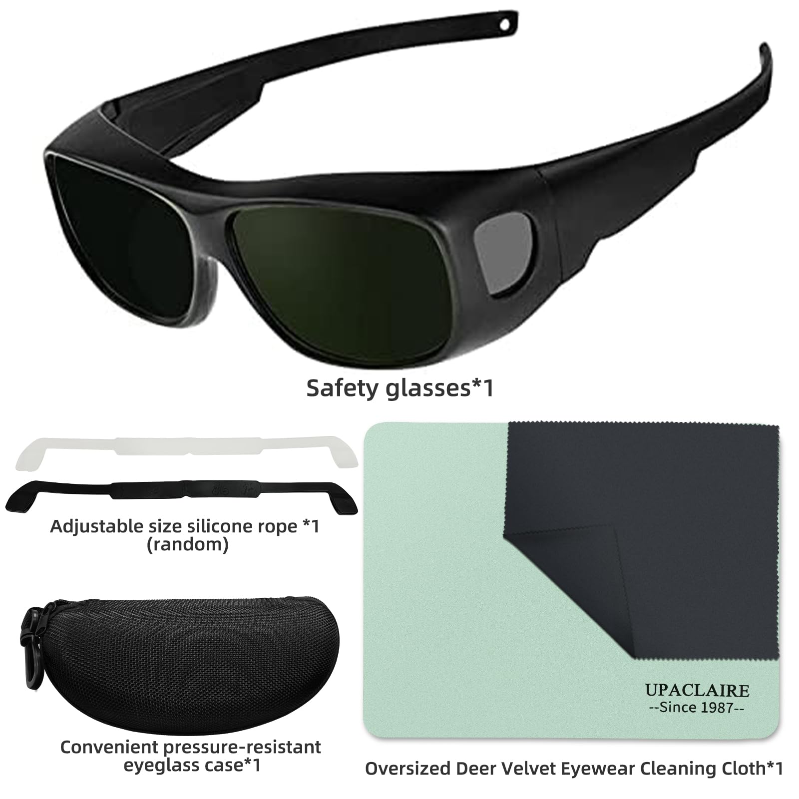 Occhiali di saldatura,Lente di saldatura di sicurezza avvolgente,Antigraffio,Protezione UV,Occhiali protettivi per la rimozione dei capelli laser