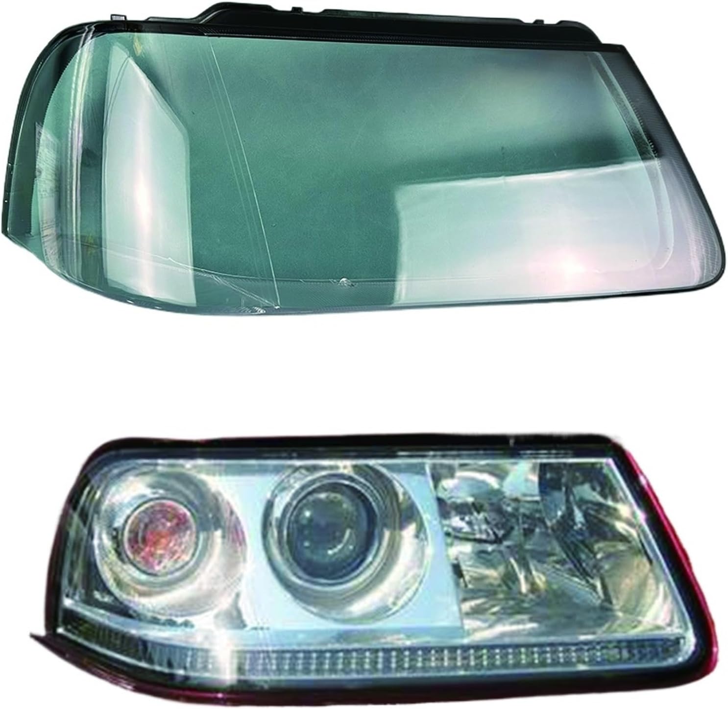 Head light Cover Compatible for Volkswagen for VW for Santana 3000 Vista 4000 2004-2010 Car Lampcover Lampshade Lamp Glass Lens Case Auto Light Caps(Left)