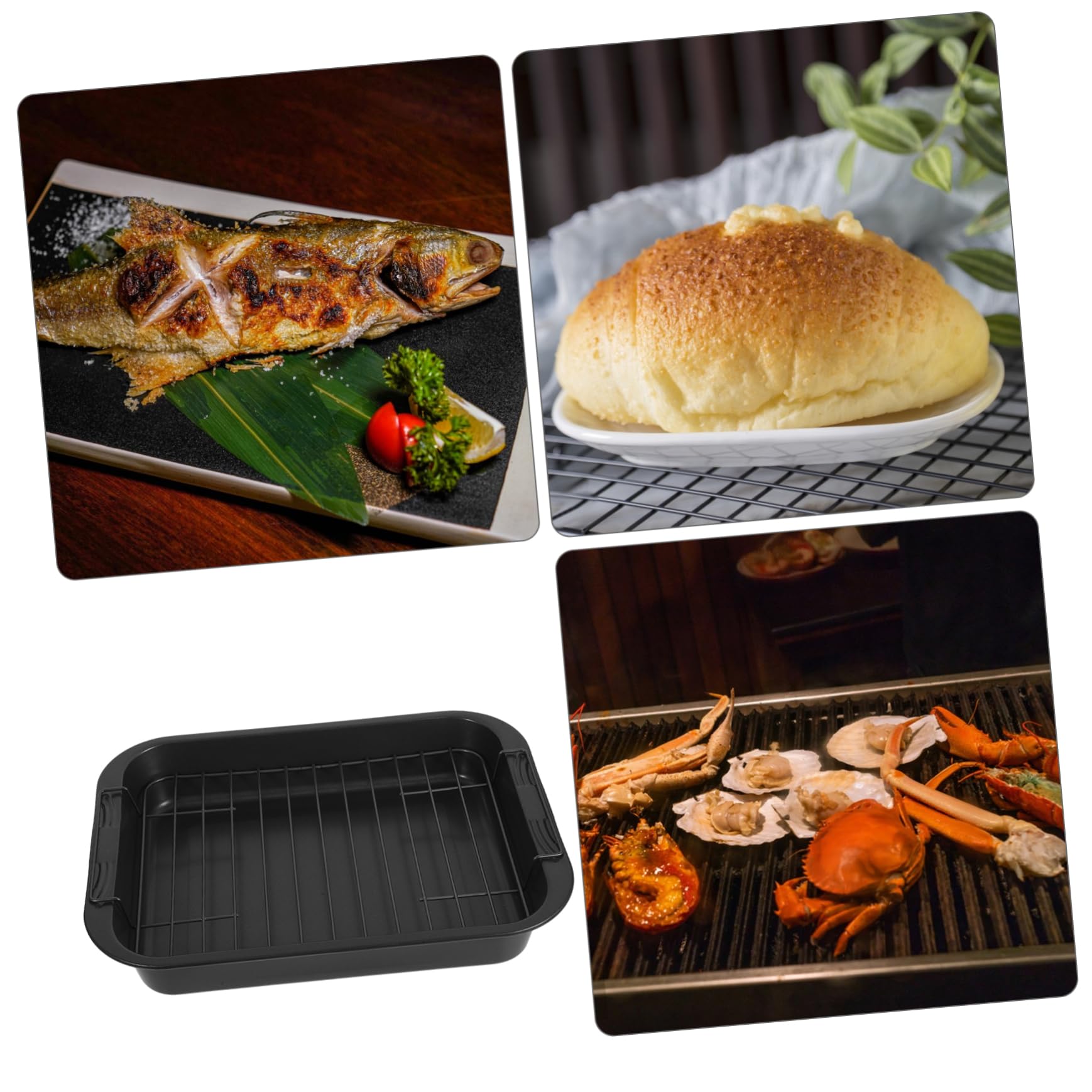 GLEAVI Moule à Pâtisserie Rectangulaire Acier Plaque de Cuisson Profonde Antiadhésive pour Gâteaux et Biscuits