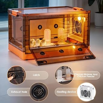 Brooder Box for Chicks Starter Kit, Chick Brooder Heater 60x42x34cm