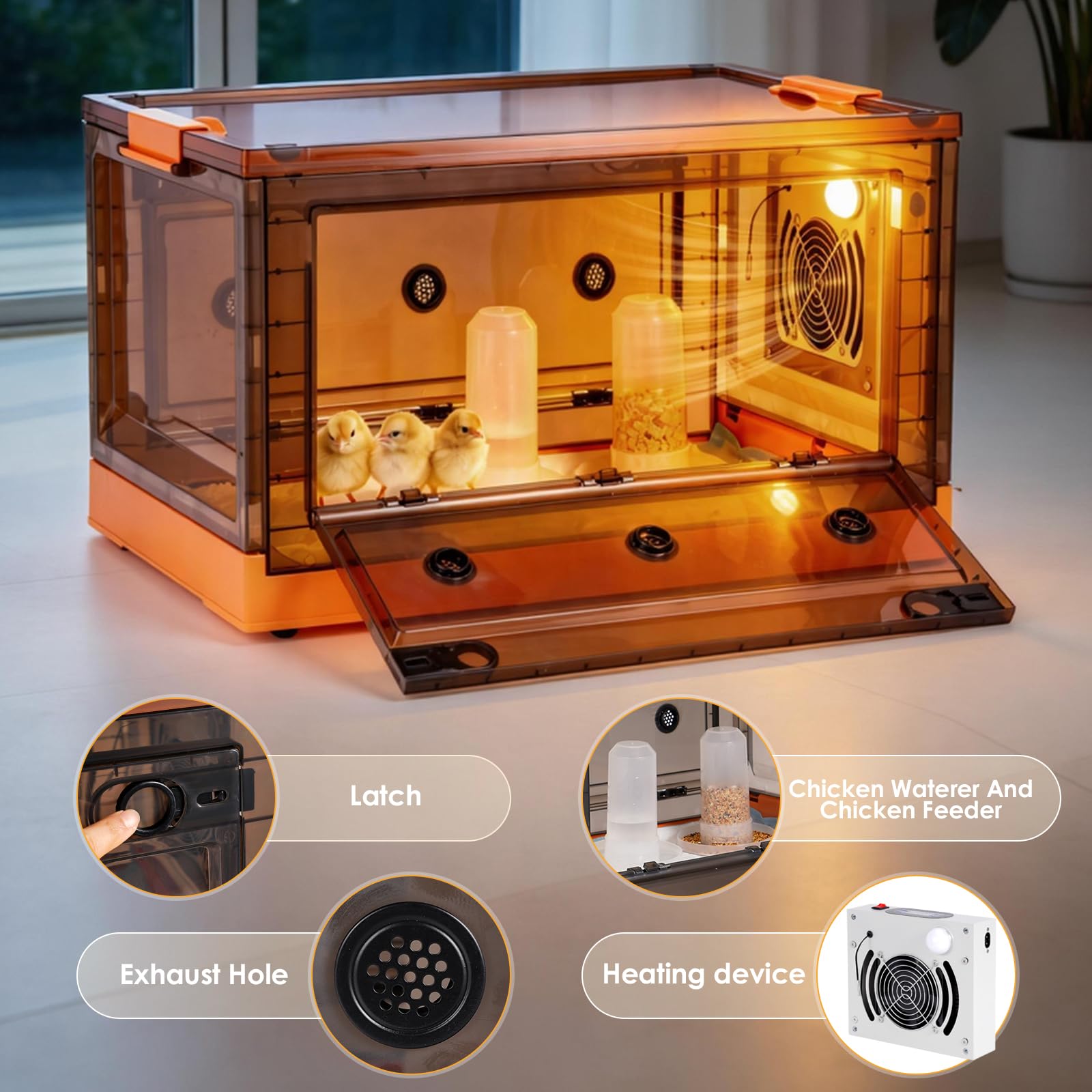 Kit de Caja de cría de Pollitos con calefacción de gallinero, Placa de Calor, Caja de cría de Polluelos, Temperatura Ajustable, Placa calefactora para gallinas, incubadora para Aves, Patos