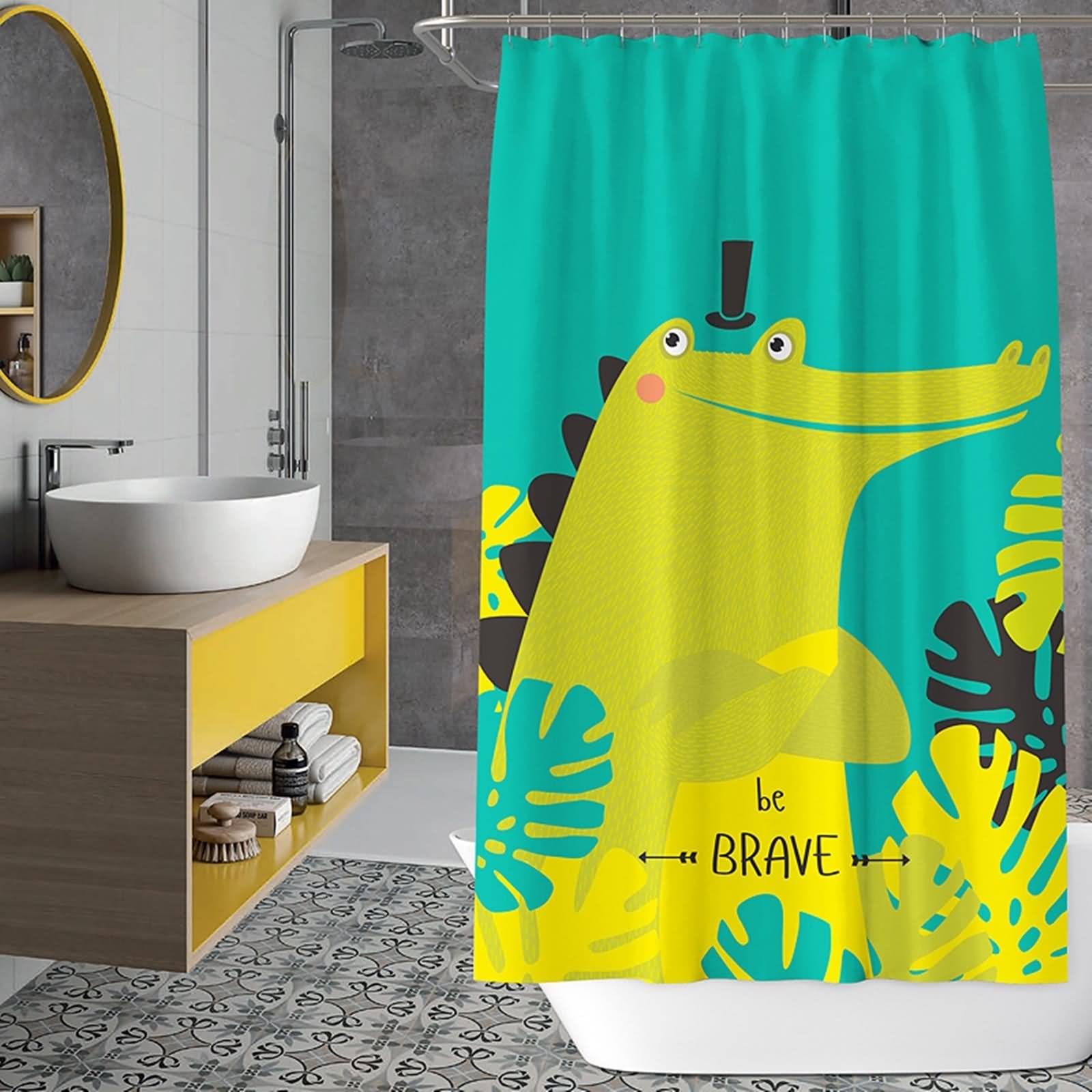 Stojąca zasłona prysznicowa, wodoodporna poliestrowa zasłona prysznicowa meduza koralowa niebieska 180 x 233 cm