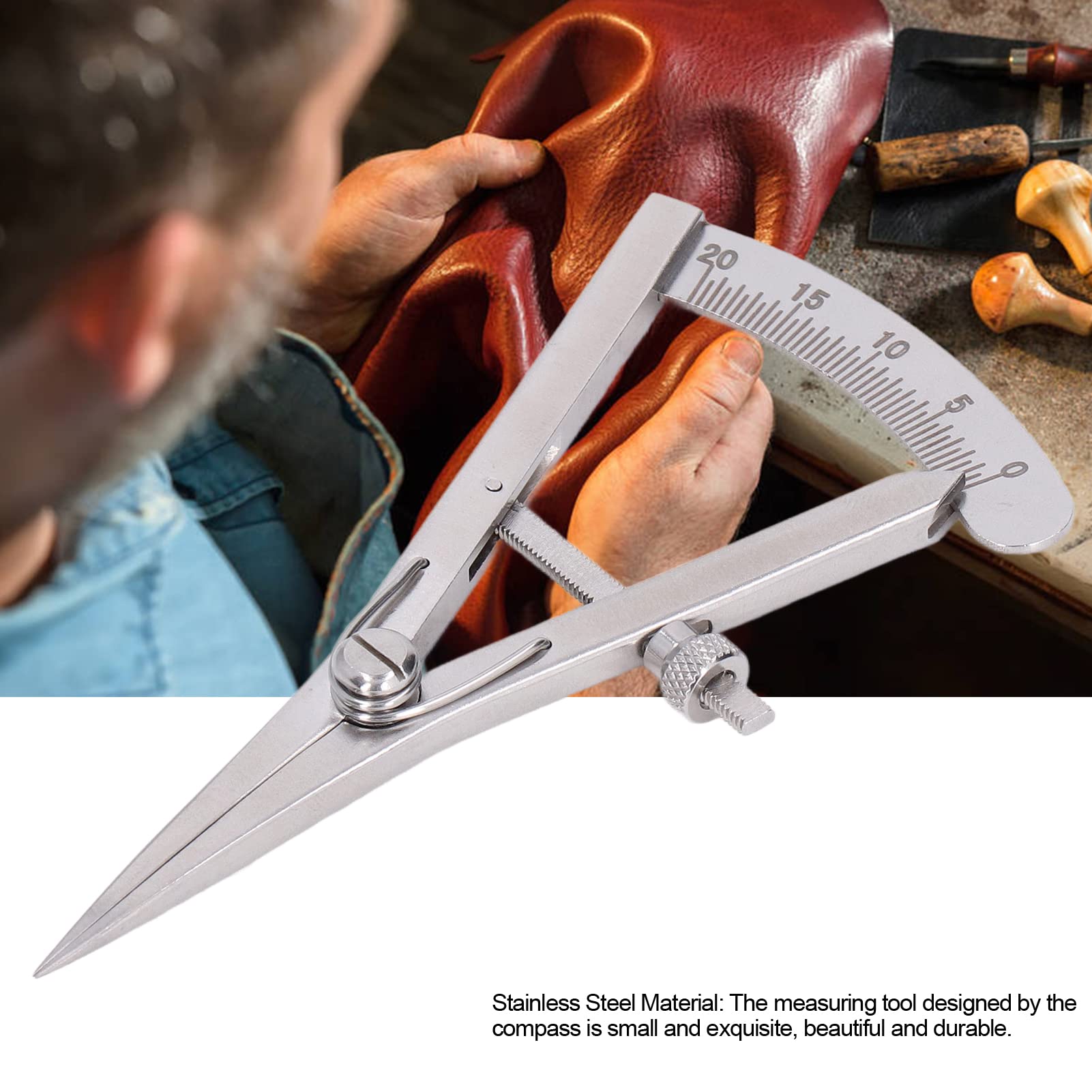 Rouleau Presseur En Acier Pour Cuir - Outil De Maroquinerie Avec Manche En Bois Confortable | 60mm | Pour Aplatir Et Coller Le Cuir Comme Un Pro