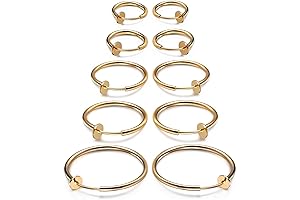 Non Piercing Faux Spring Endless Gold Hoop Clip On Earrings