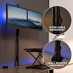 VIVO Dual Monitor Stand Up Desk Mount Extra Tall 99cm Pole, Fully Adjustable Stand for up to 27 inch Screens, STAND-V012