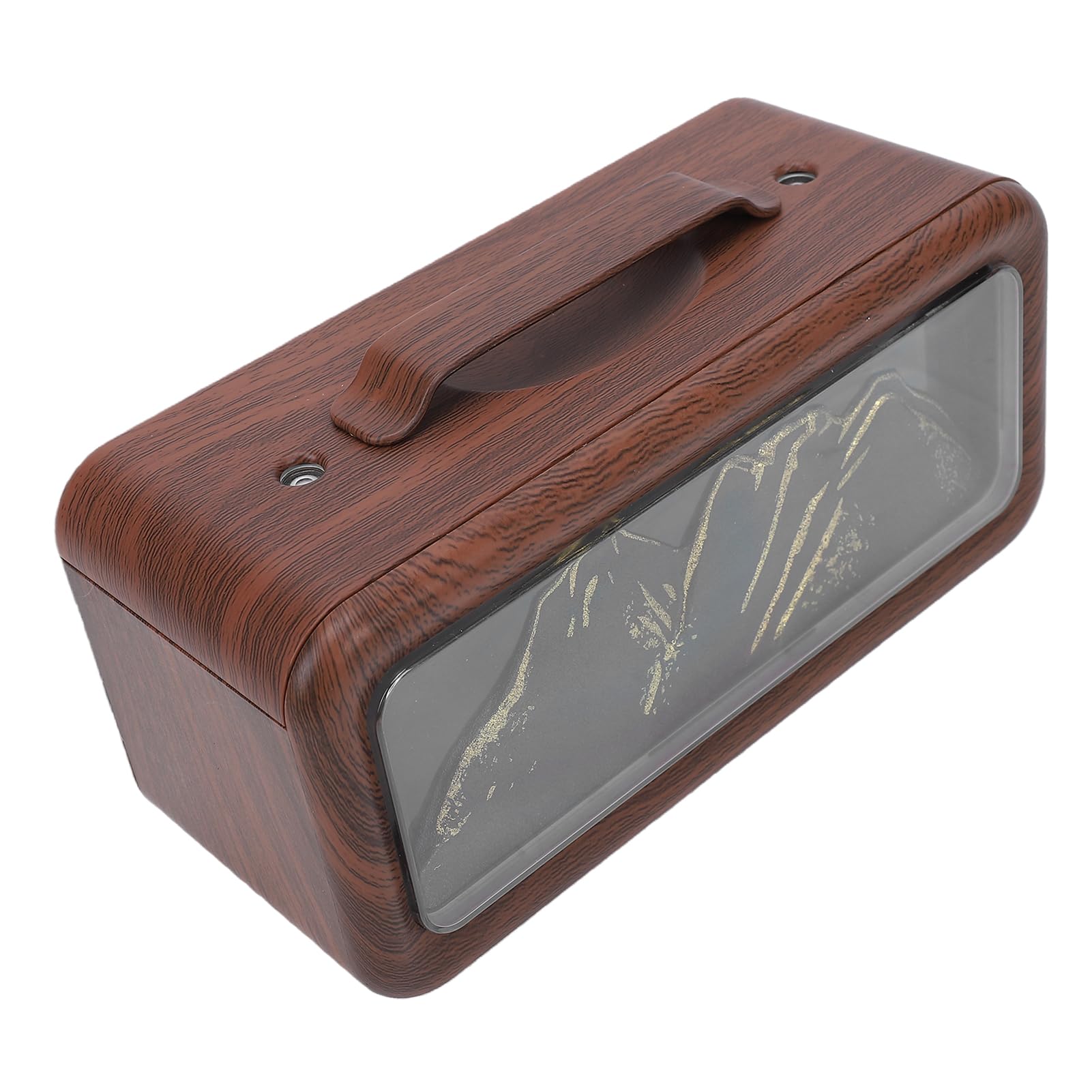 Buachois Diffusore Aromaterapia Umidificatore 600ml USB Luce Montagna (Grano di legno scuro)