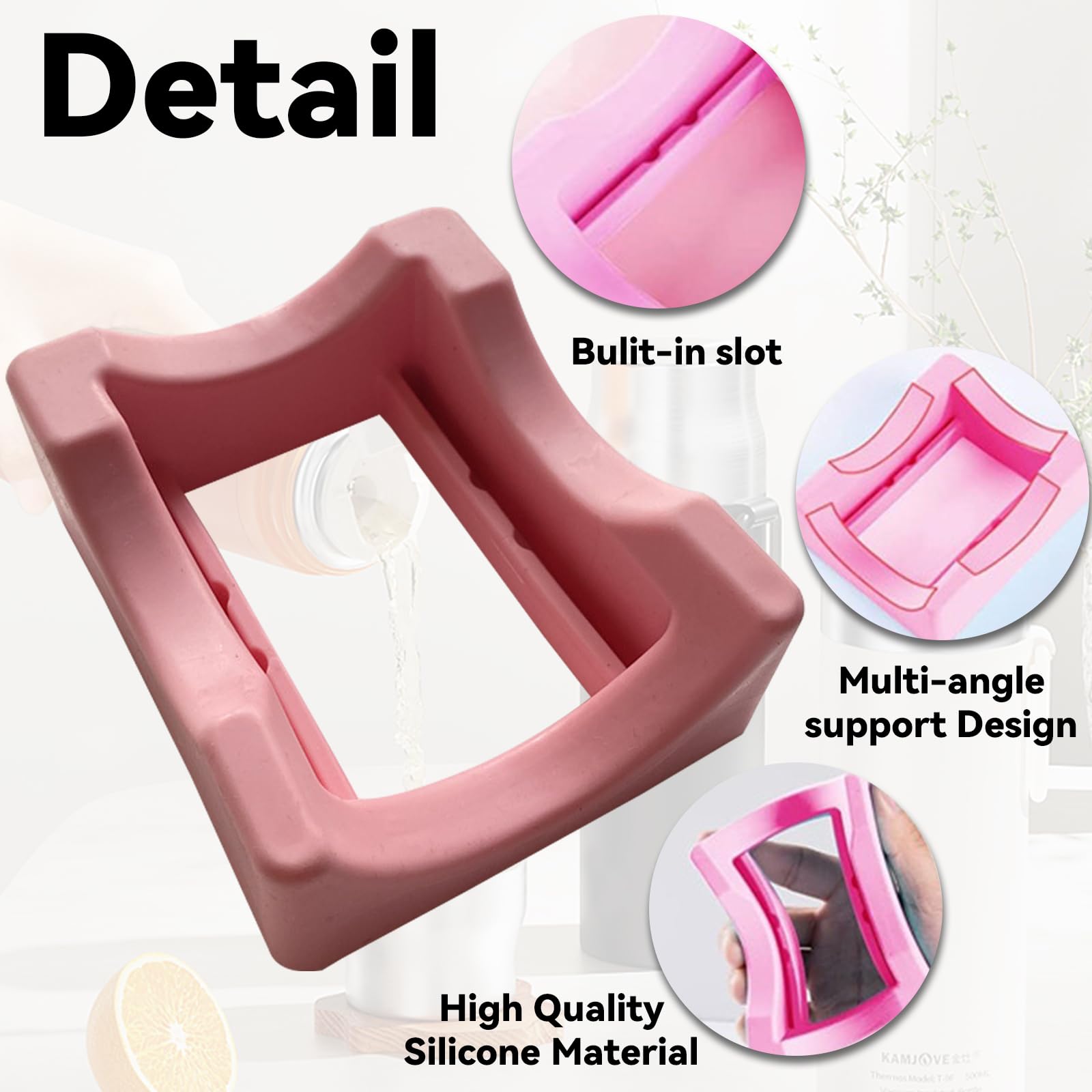 One Piece Space Saving Silicone Anti-Slip Tumbler Holder Stable Silicone Cup Cradle Non-Slip Sturdy Tumbler Cradle for Glass Arts and Crafts - Image 3