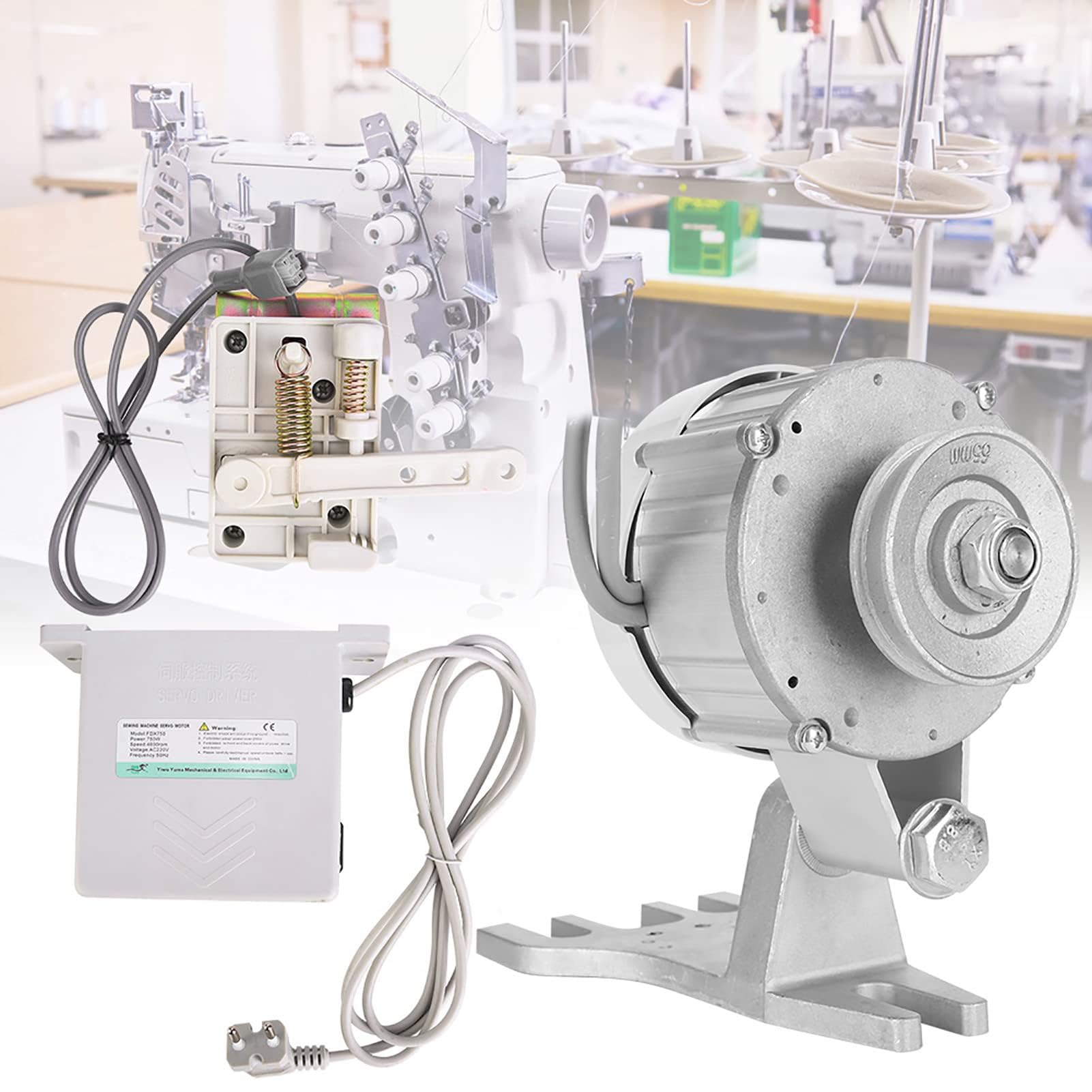 Motore per Macchina da Cucire da 750 W, Macchina per Cucire Industriale Senza Spazzole con Servomotore a Risparmio Energetico per le Famiglie Industriali (220V Spina europea)