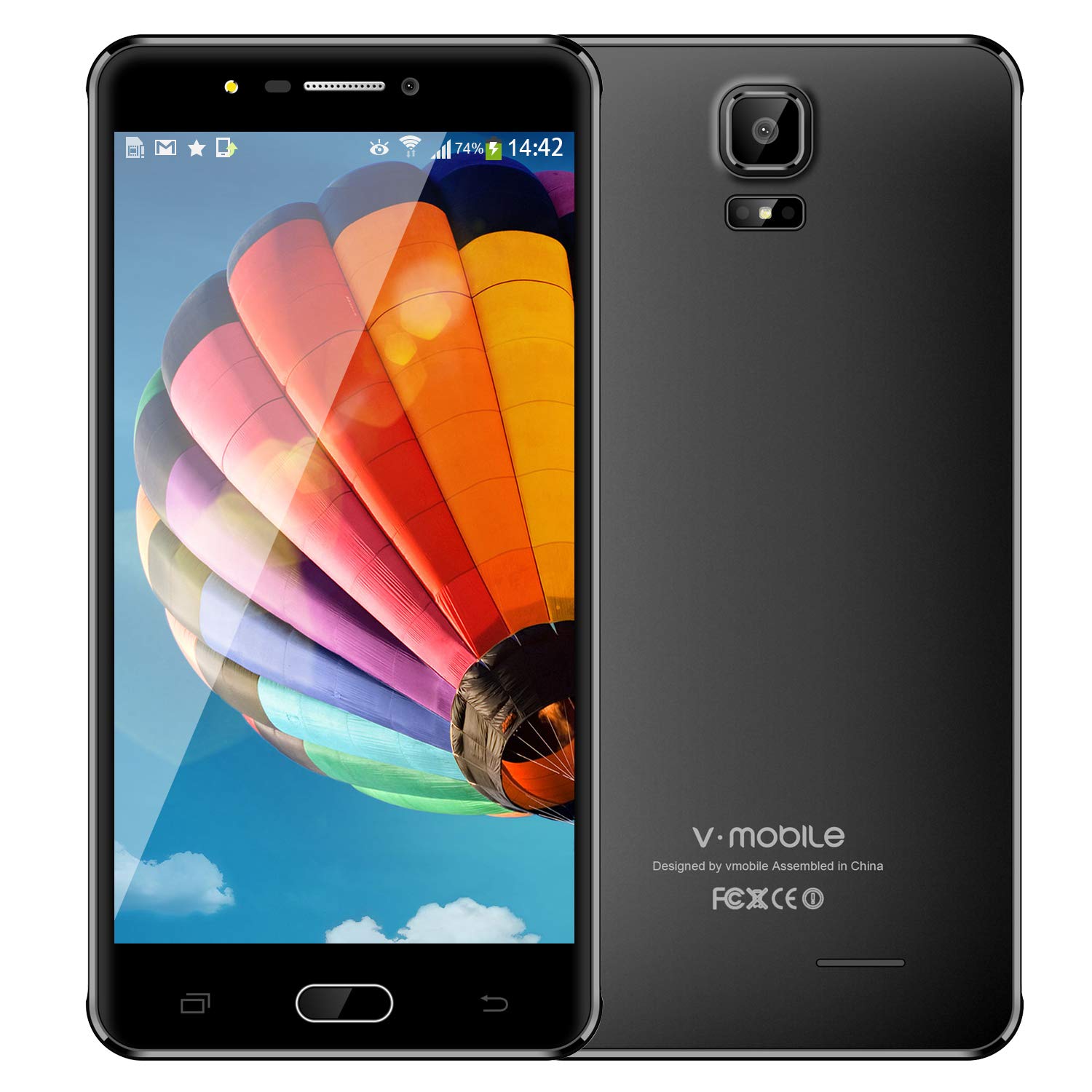 Cell Phones Unlocked 4g LTE, v mobile A9+, Android Unlocked Smartphones Dual Sim with 6 inch 18:9 Full Screen, 1280 x 720 Display|1 GB +16 GB|Dual Camera 5 MP +8 MP| Black