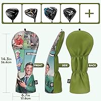 Vista 3 de Craftsman Golf Funda para Cabeza de Palo de Cuero Genial Única Protector de Fundas para Driver Se Adapta hasta 460cc Estuche de Viaje Impermeable