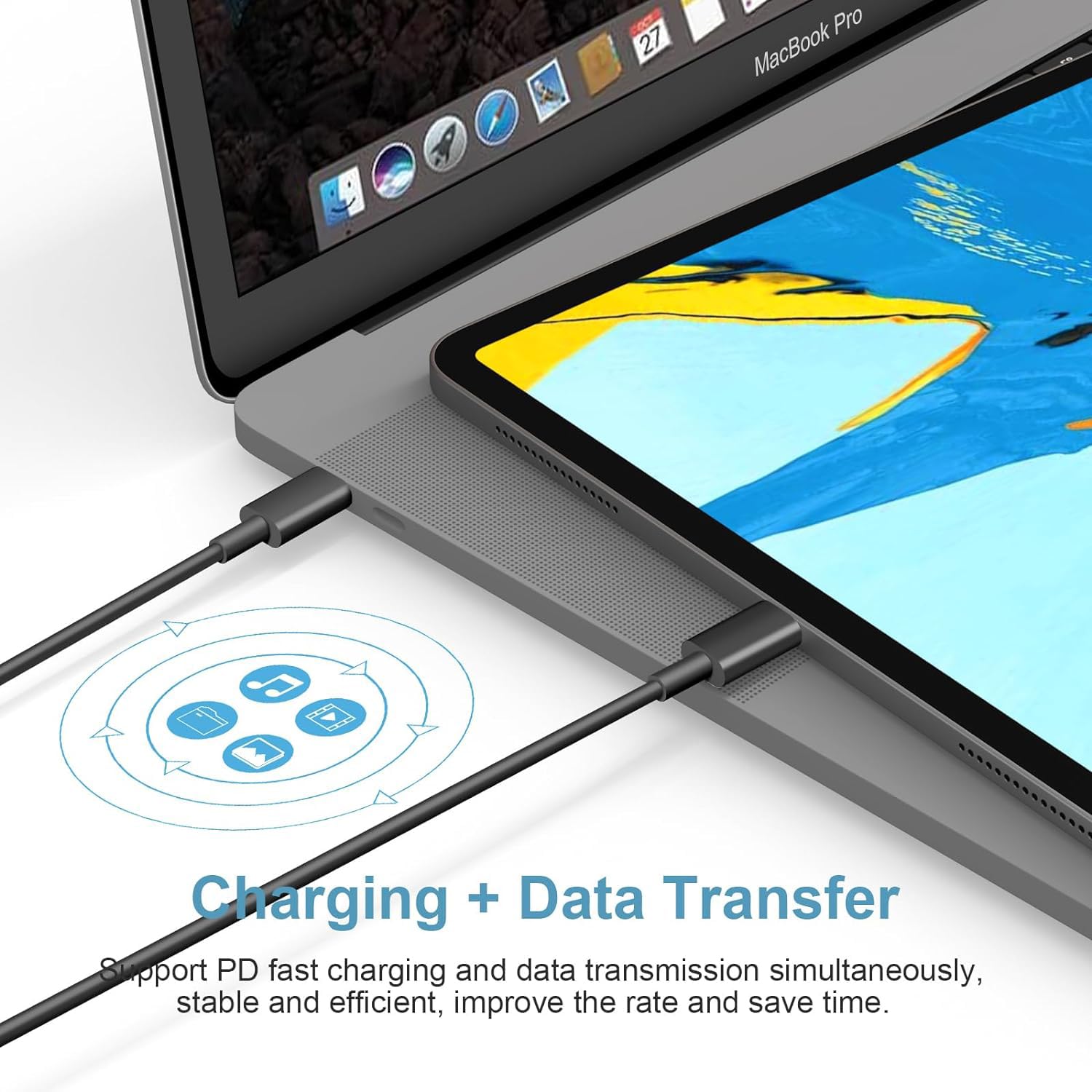 Tek Styz PRO 2Pack USB-C 50W/5A Compatible with ZTE Voyage 40 Pro+ for 5Gbps Data and Hi-Powered Charging Cable (Black 1.5M/5ft)