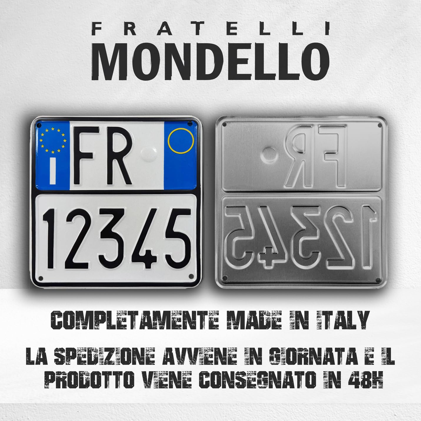 Replica Targa Posteriore Europea In Alluminio Catarifrangente - Personalizzabile Con Lettere E Numeri In Rilievo - Foto 6