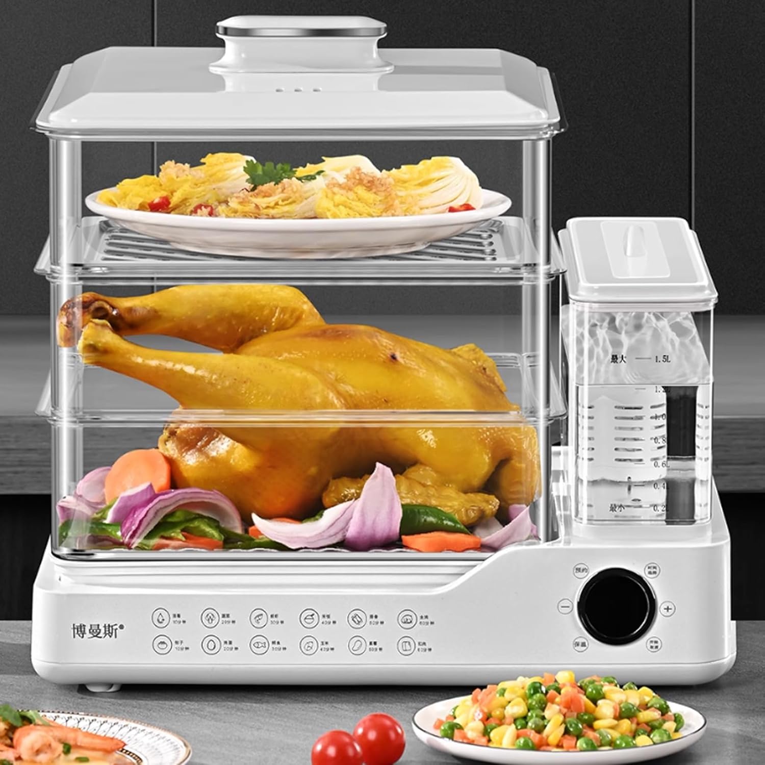 Multi Functional Electric Steamer, Household Reservation, Steaming and Stewing, Large Capacity, Fully Automatic Three-layer Electric Steamer