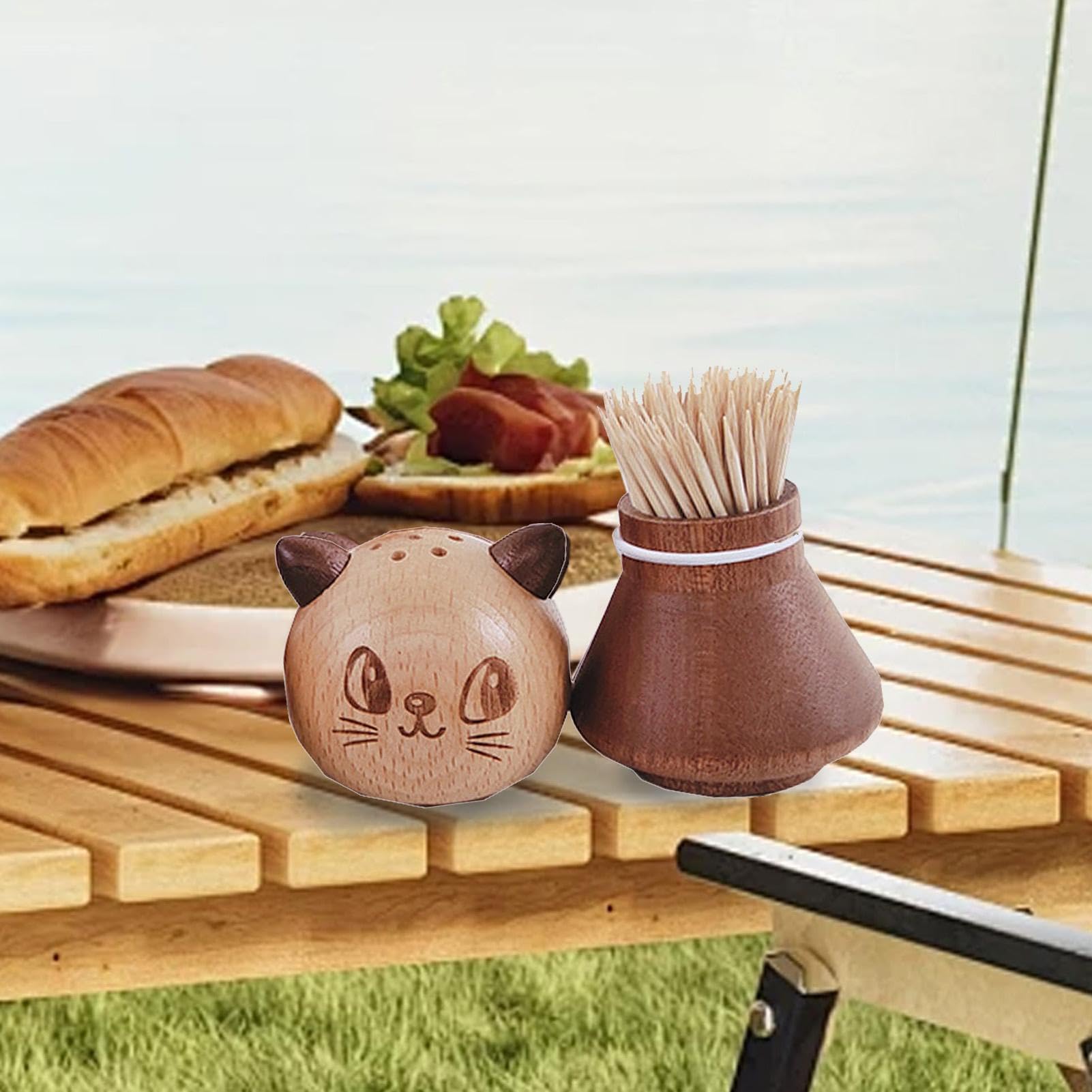 Cat Toothpick Dispenser - Creative Toothpick Holder - Wood Toothpick Holder Dispenser, Unique Home Design Decoration, Cute Cat Toothpick Dispenser