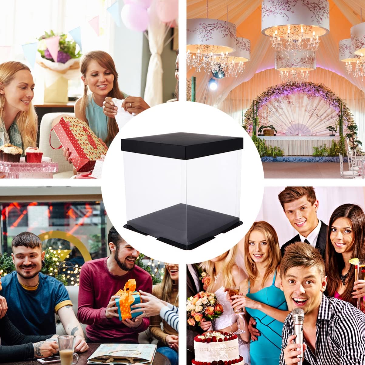 Lightweight 2 Tier Cake Box Birthday Cake Decor Paper Packing to Carry Color