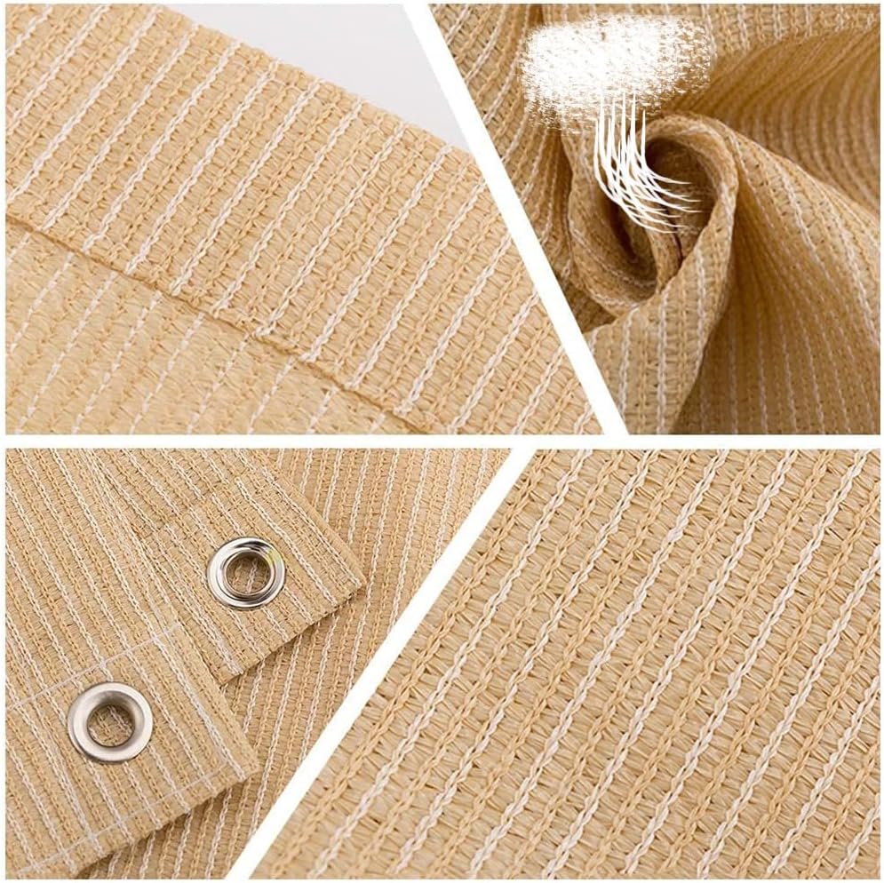 Balcony Privacy Screen, HDPE Garden Privacy Cover with Cable Ties, Outdoor Sun Shade UV Protection,Beige,60x900cm(24x354inch)