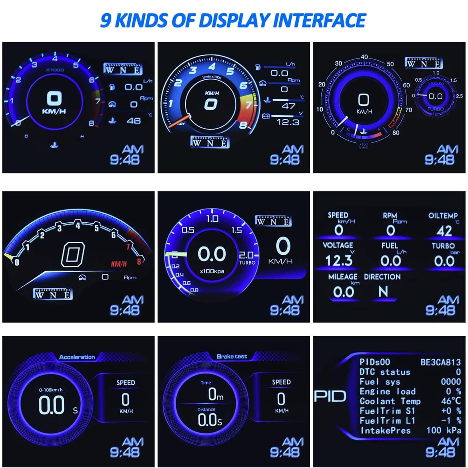 KAOLALI Head Up Display per Auto OBD GPS Tachimetro Universale HUD Indicatore Intelligente con Staffa Regolabile Luce KMH MPH per Auto Camion Camper Tachimetro Guida sicura