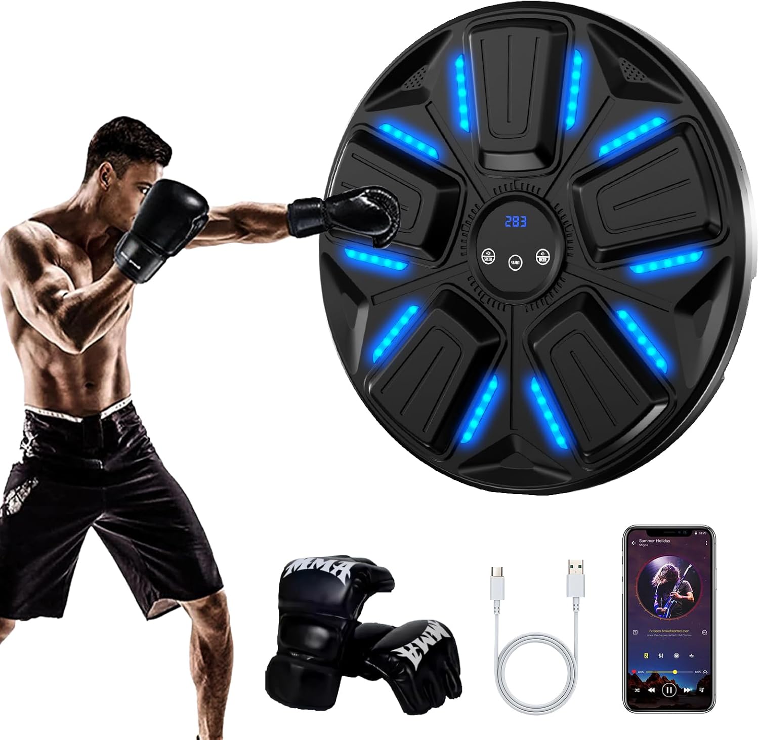 ANHAO Music Boxing Machine for Adults and Kids,Toys for Teens,smart Music Boxing Training Equipment,Music Punching Machine,Move with the Music a Great Gift for a Lively Person