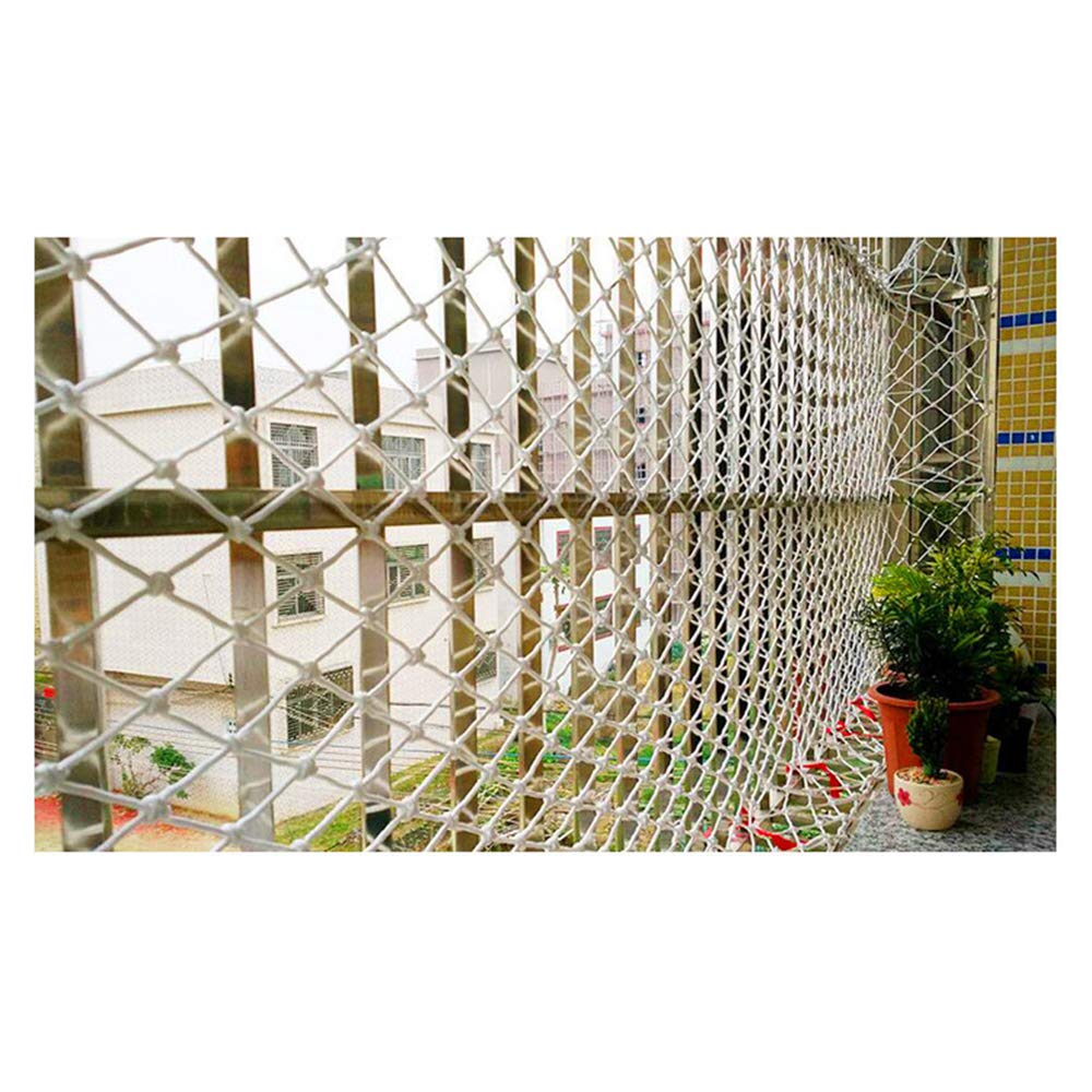 Siatka dla zwierząt domowych, siatka dla kotów, na balkon, schody, szczeniak, pień, ochrona przed drzwi, poręcz, ochrona przed wiatrem, nylon, ochrona dekoracja, wspinaczka, pleciona linka 6 mm, 10 cm, 3 x 3 m (10 x 10 ft)