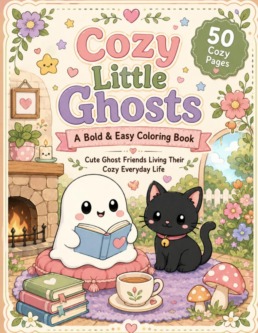 Cozy Little Ghosts: A Bold & Easy Coloring Book