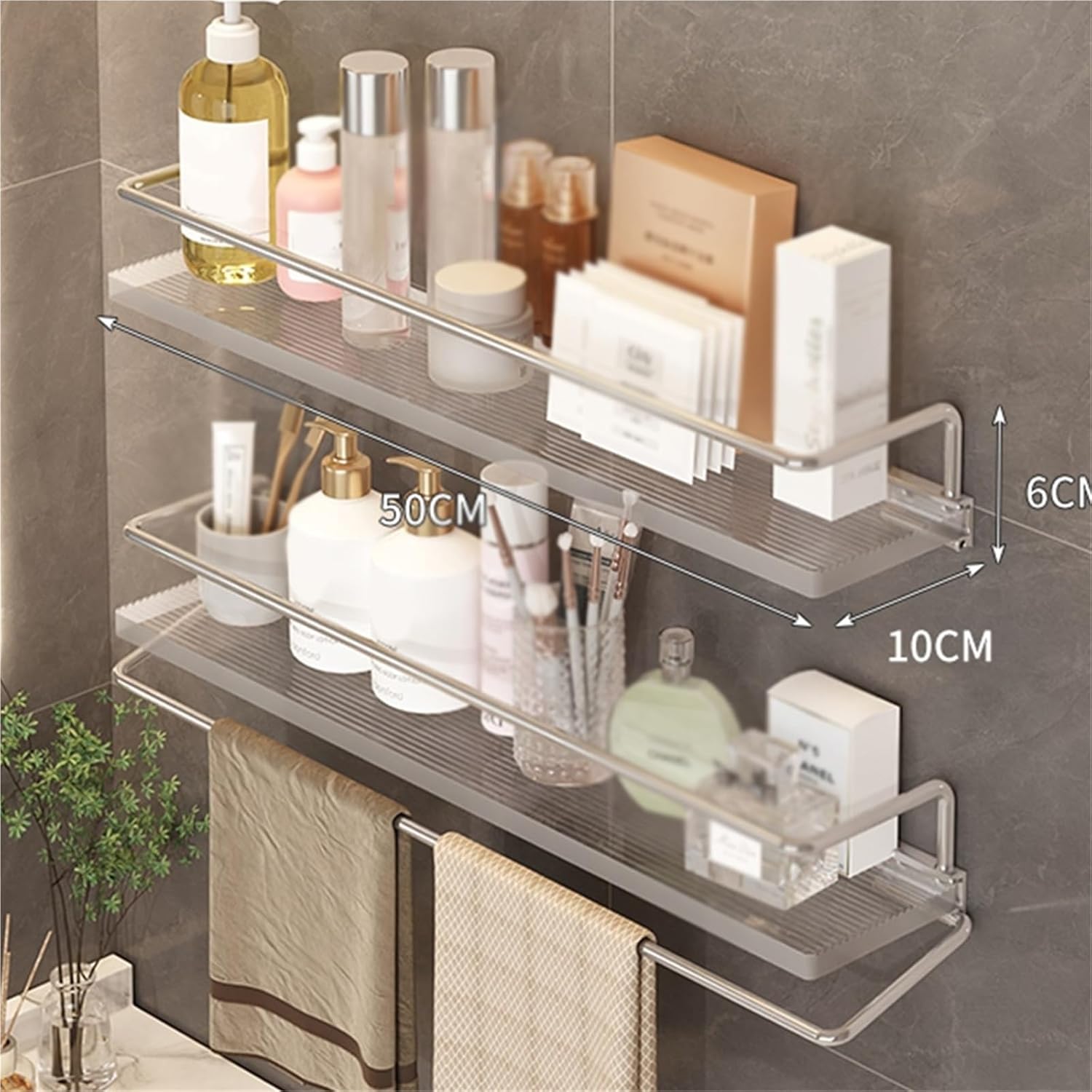 Shower Caddy Shelf Organizer Rack Wall Mounted Transparent Acrylic Bathroom Shower Organizer