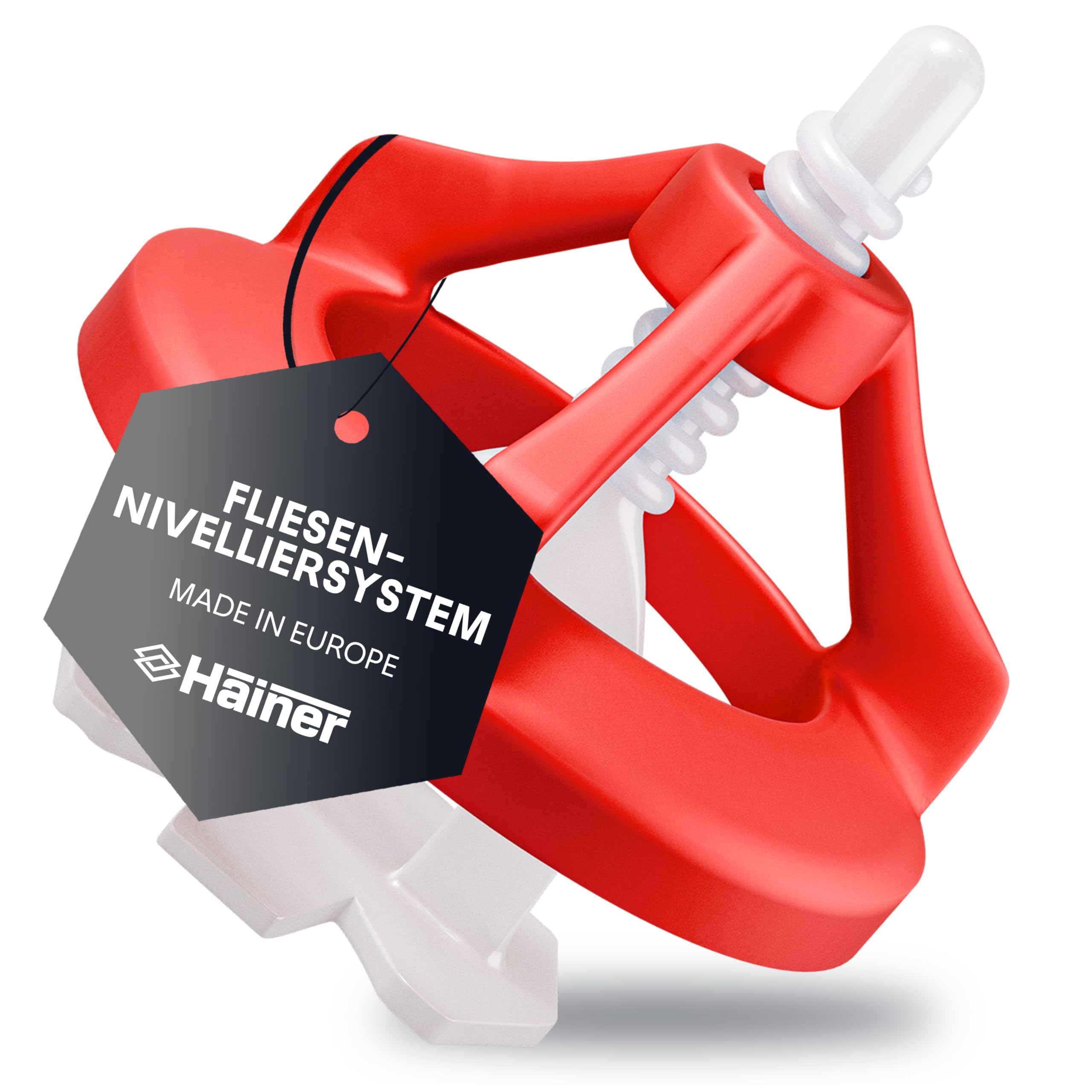 Hainer® Premium Fliesen Nivelliersystem Fliesenverlegehilfe | Saubere Fugen durch perfekte Abstandshalter, für Heimwerker & Profis inkl. Ebook und Anleitung (Set 100 Hauben + 200 Laschen, 2mm)