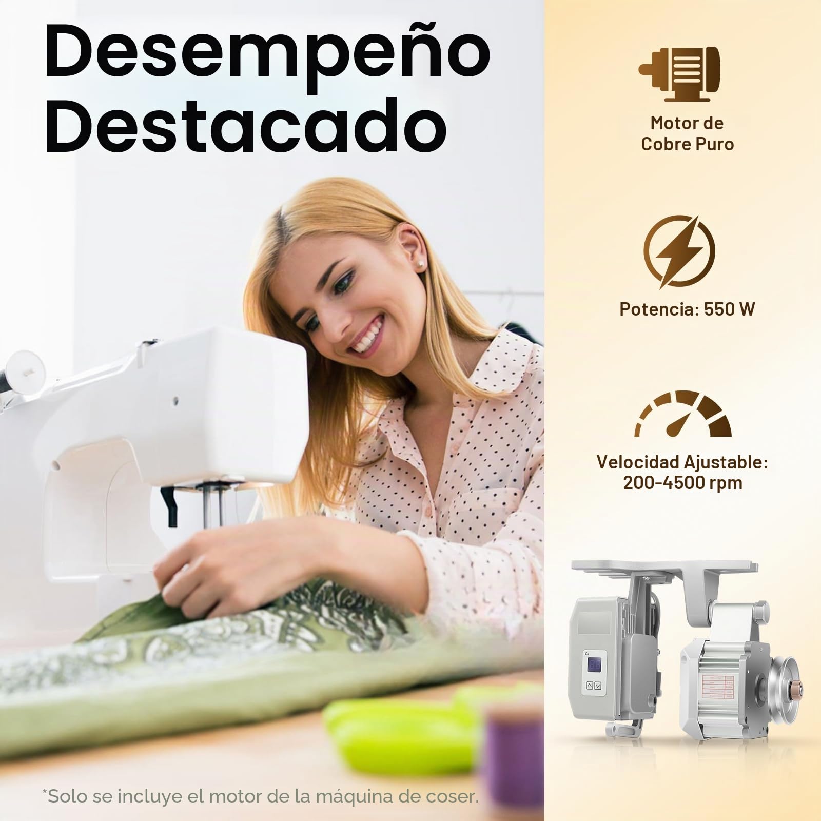 Servo motor de 550 W, ahorro de energía, 220 V, servomotor eléctrico sin escobillas, motor de máquina de coser industrial, velocidad nominal: 3000 rpm