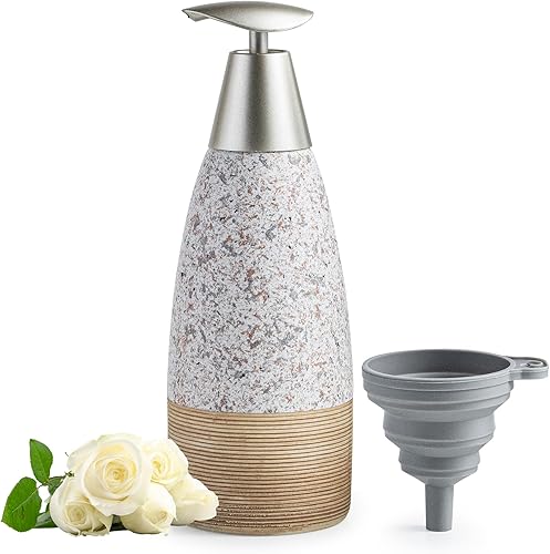 Miniatura 9 de Dispensador de jabón de cerámica con 2 bombas, dispensador de jabón líquido de manos recargable para el día de San Valentín, 12 onzas para champú,
