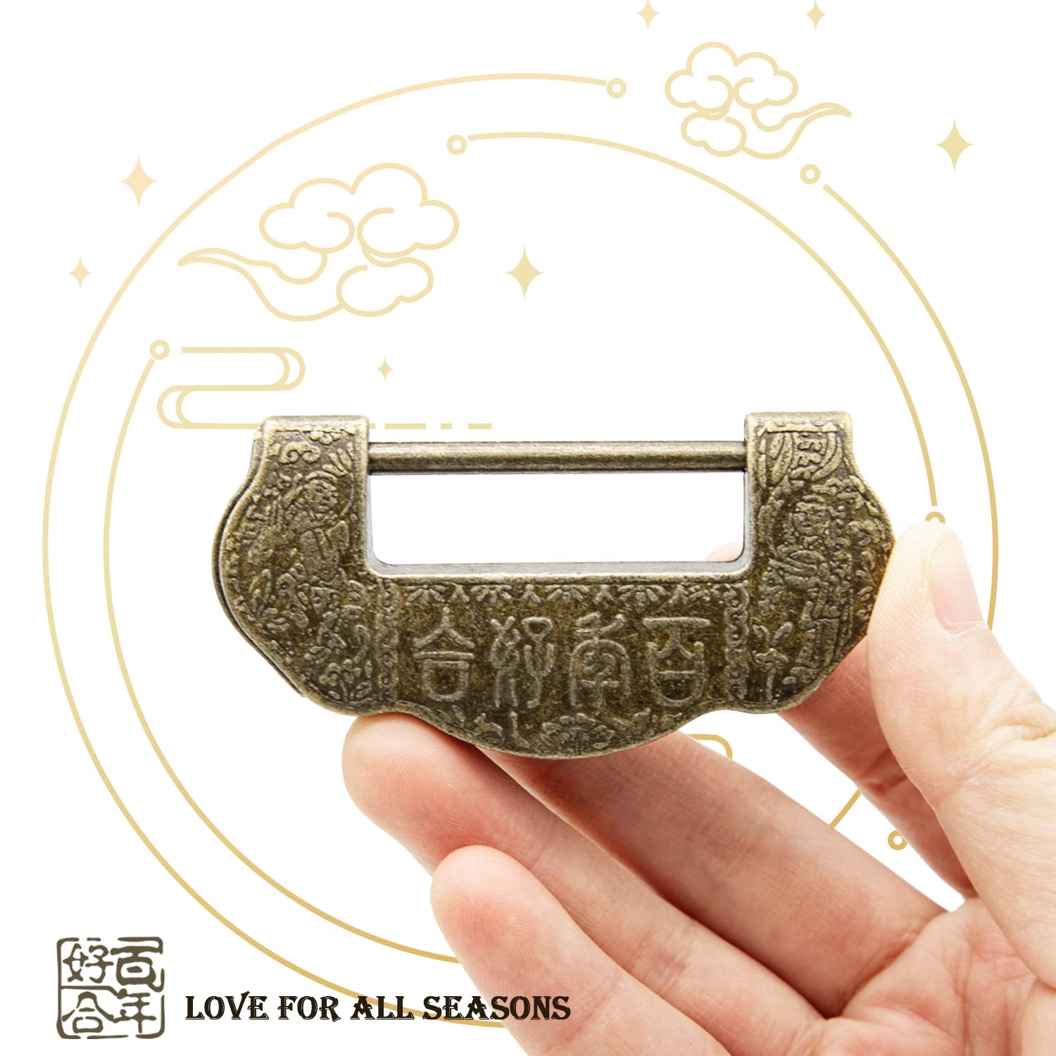 Amazon | GTH アンティーク キー付き南京錠、ビンテージ装飾ラブロック