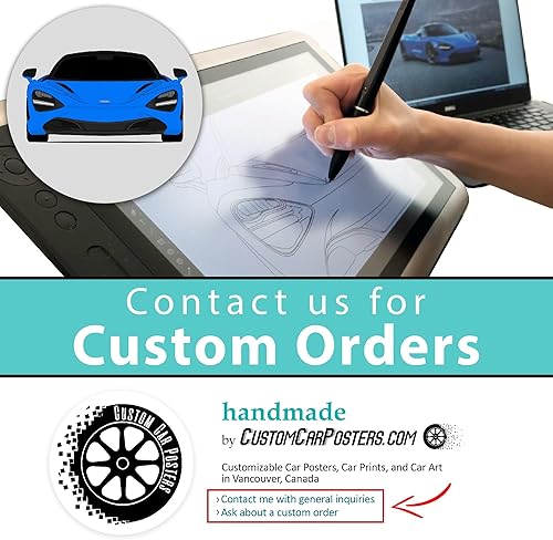 Miniatura 6 de Póster hecho a mano compatible con Datsun 240Z (1970-1973) (perfil lateral) impreso para pared, decoración de Z Car Nissan S30, 8 x 10 pulgadas,