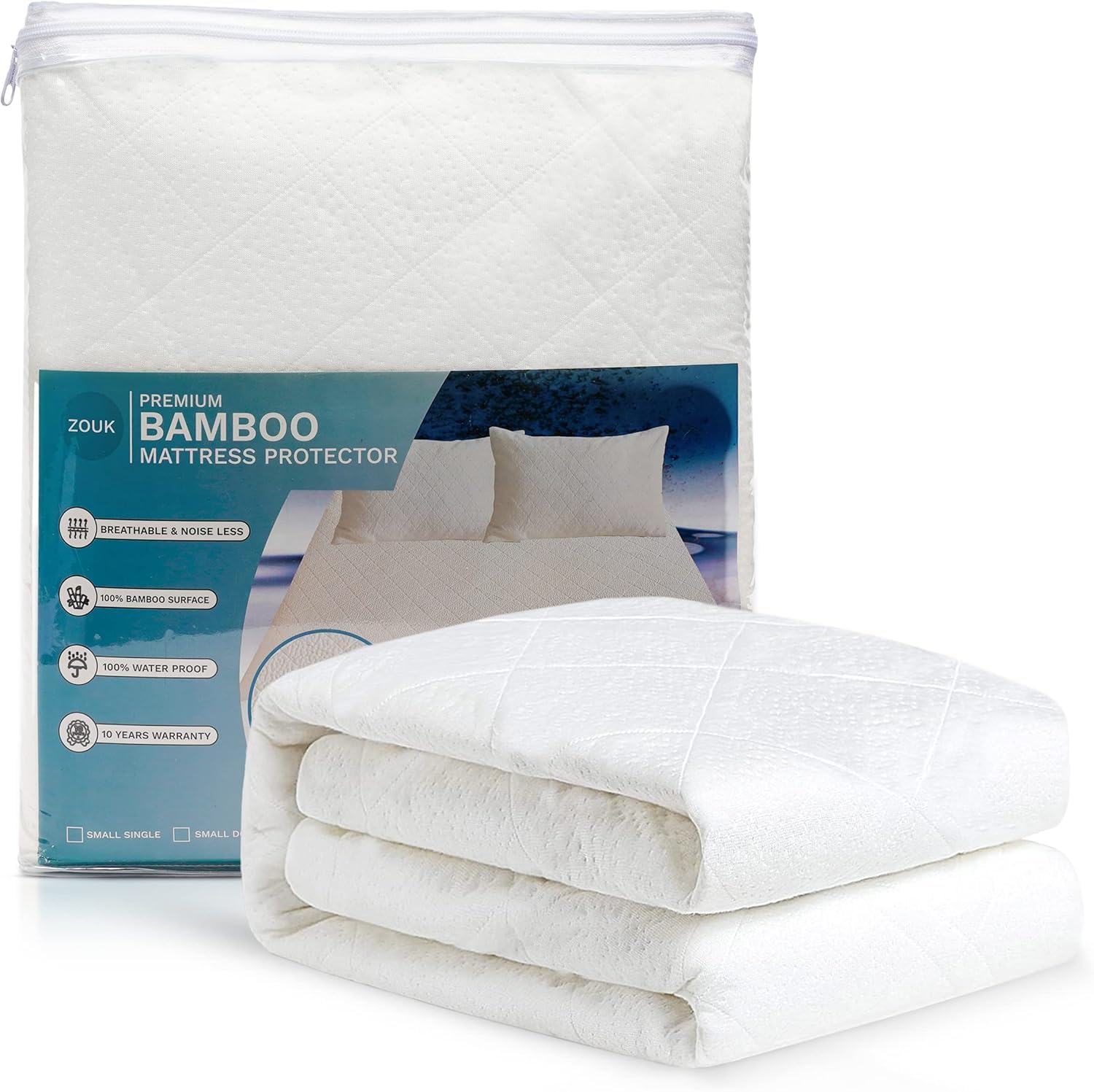 ZOUK Bamboo Cot Bed Mattress Protector 140 x 70 – Waterproof Baby & Toddler Mattress Pro...