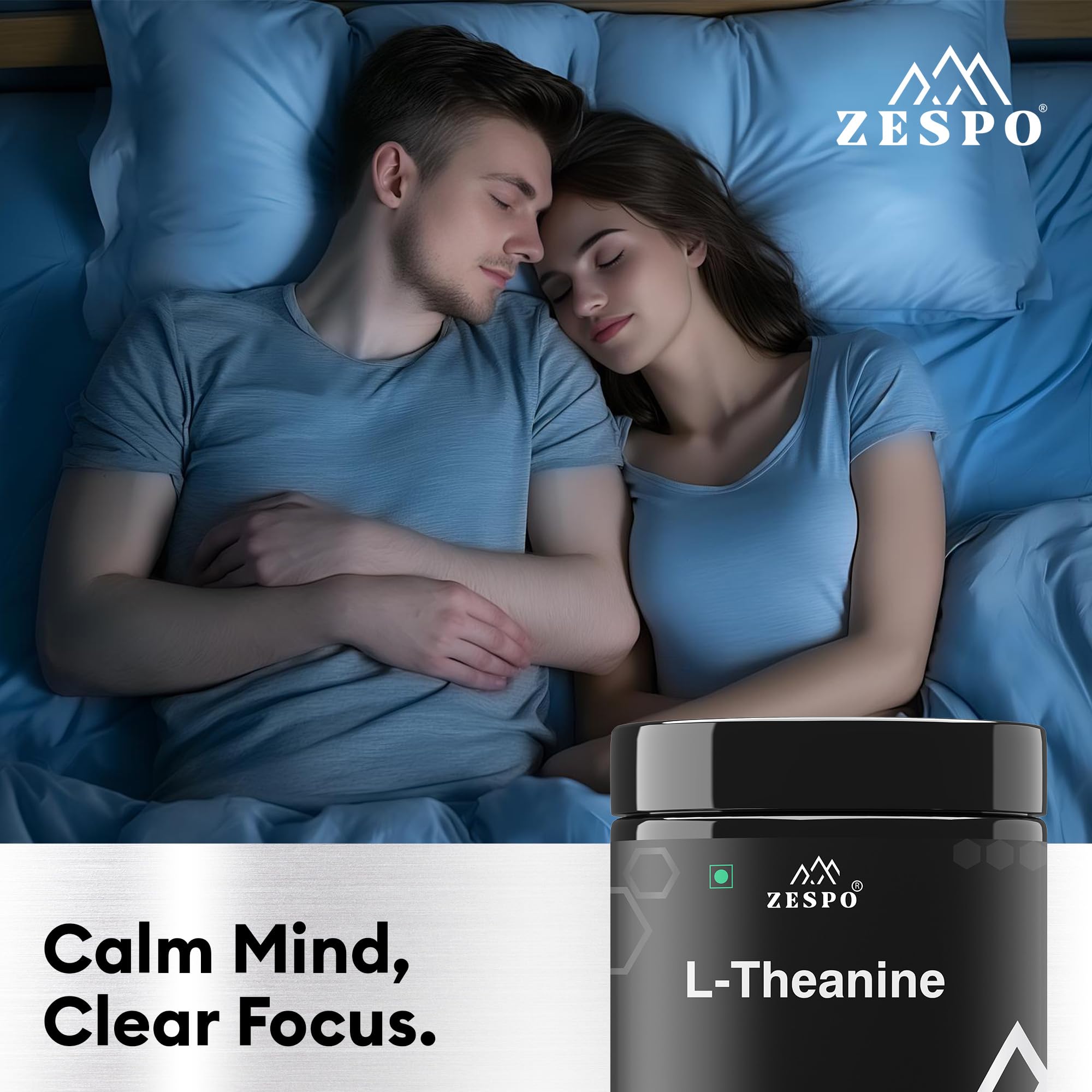 Zespo Organic L-Theanine Powder – 60g | Natural Calmness, Focus & Stress Relief | Organic Green Tea Extract | Vegan, Non-GMO | 240 Servings 1