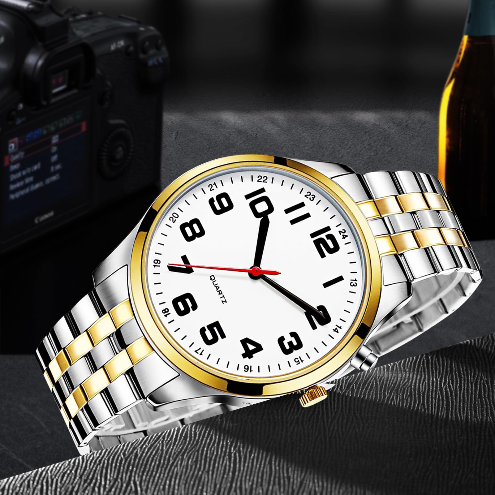 Montre Parlante Français - Annonce l'Heure, la Date et l'Alarme - Pour Personnes d'Âge Moyen, Âgées et Malvoyantes