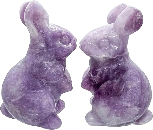 Miniatura 3 de Mini estatua natural de conejo de 1.5 pulgadas, escultura decorativa de conejo de animales tallada a mano, decoración del hogar, cristal curativo,