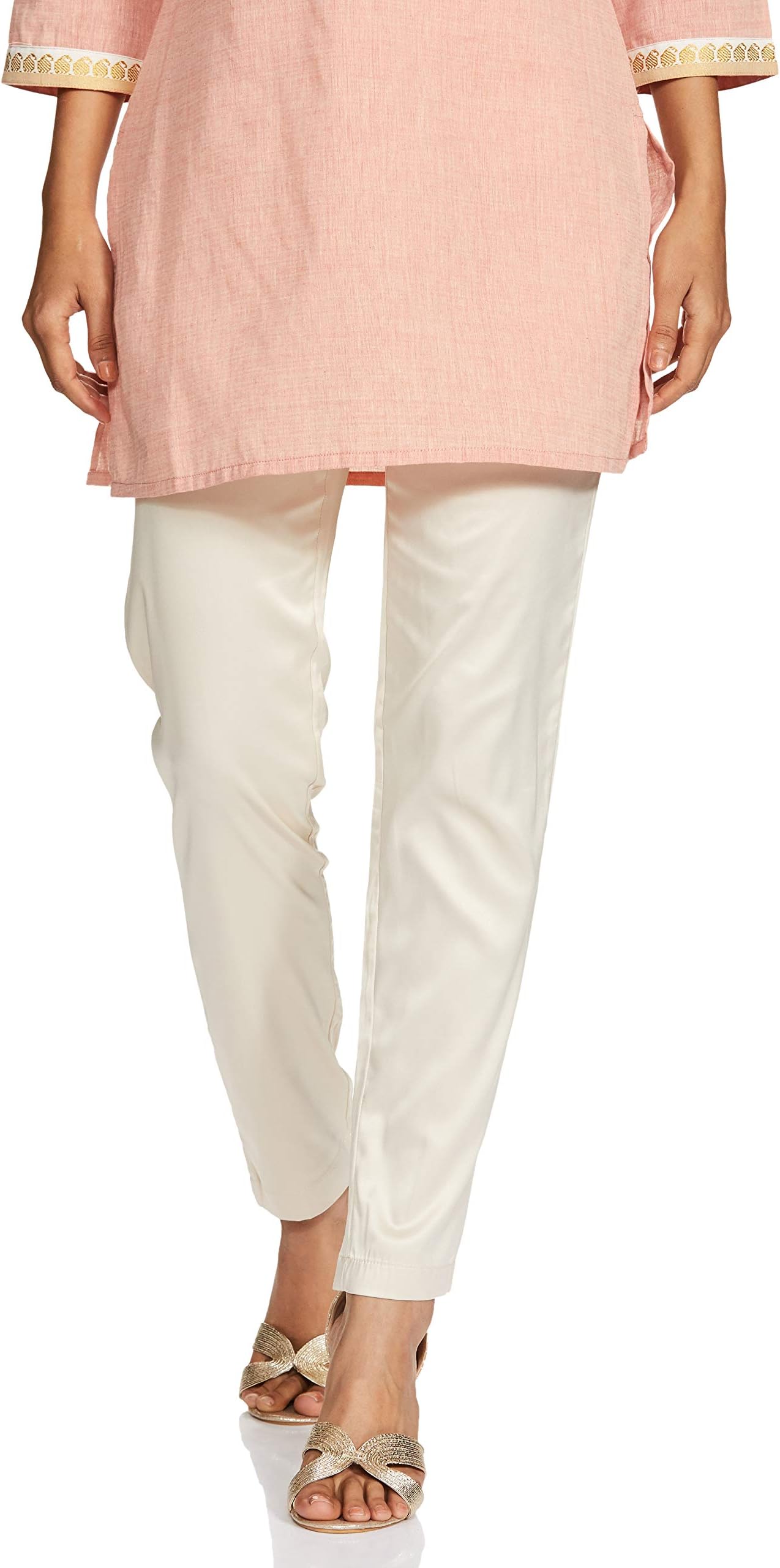 GO COLORSWomen's Polyester Parallel Skinny Bottom