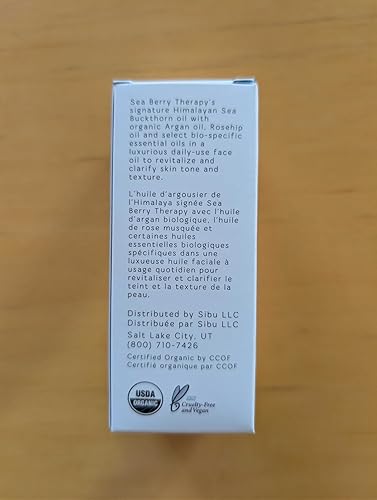 Miniatura 4 de sibu Aceite LUXE, fabricado con aceites esenciales orgánicos USDA y espino cerval de mar del Himalaya de primera calidad (1 onza), hidrata, reduce