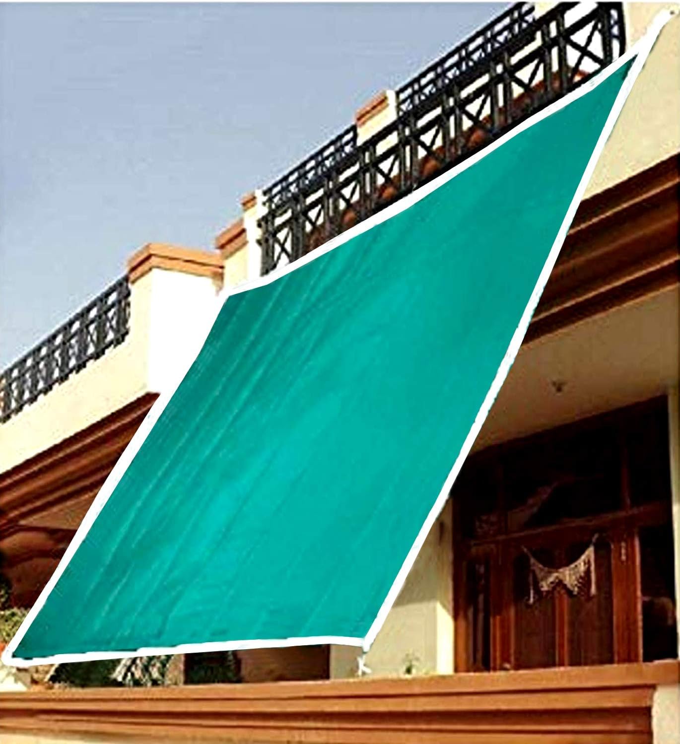 Kuber Industries Dark Green Sun Shade Sail Square Canopy | Agro Net/Shade for Balcony & Garden | Permeable UV Block Fabric Durable Outdoor-10 x 4 ft. (Green)