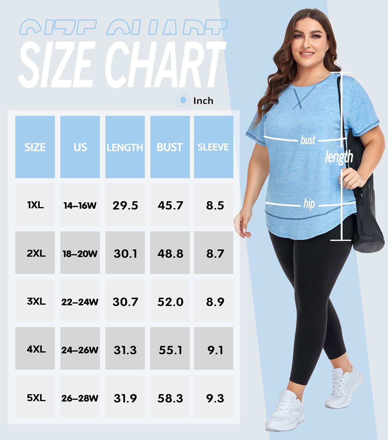 COOTRY Plus Size Workout Tops for Women Short Sleeve Loose fit Shirts Athletic Gym Yoga Clothing - Image 3