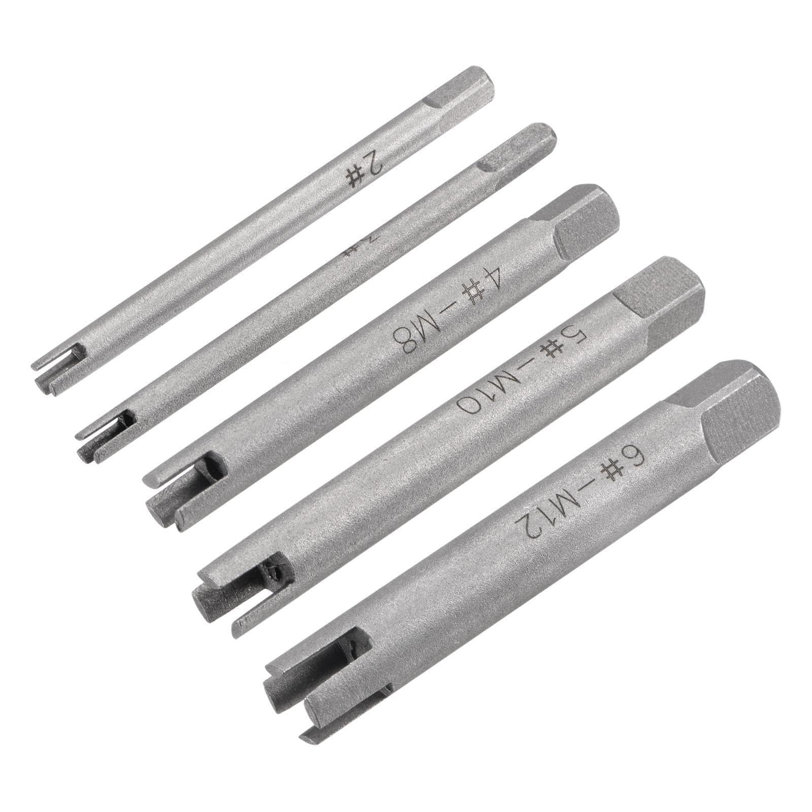 #US 5pcs Tap Extractors Set M5-M12 3/4 Flutes Broken Stripped Screw Thread Ver