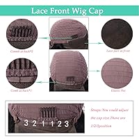 Vista 4 de Peluca de cabello humano brasileño ondulado con encaje frontal sin pegamento, raya lateral, pelucas cortas para mujeres negras, línea de cabello